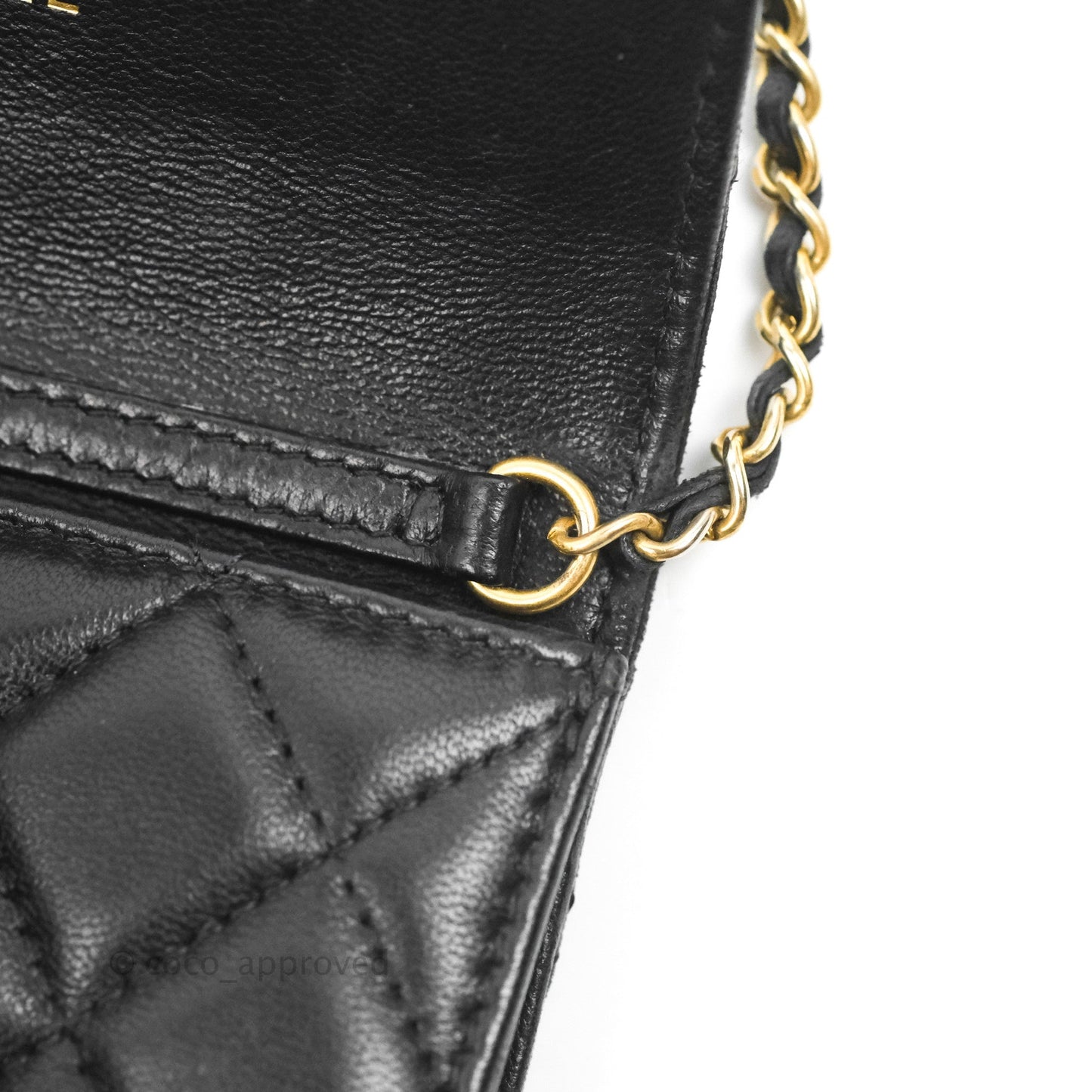 Chanel Mini Pearl Crush Clutch With Chain Belt Black Lambskin Aged Gold Hardware