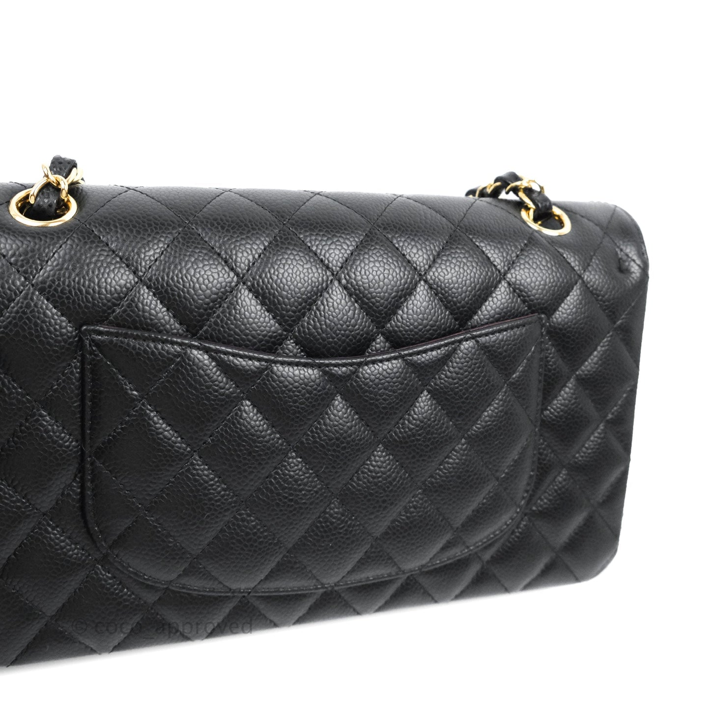 Chanel Classic M/L Medium Flap Quilted Black Caviar Gold Hardware