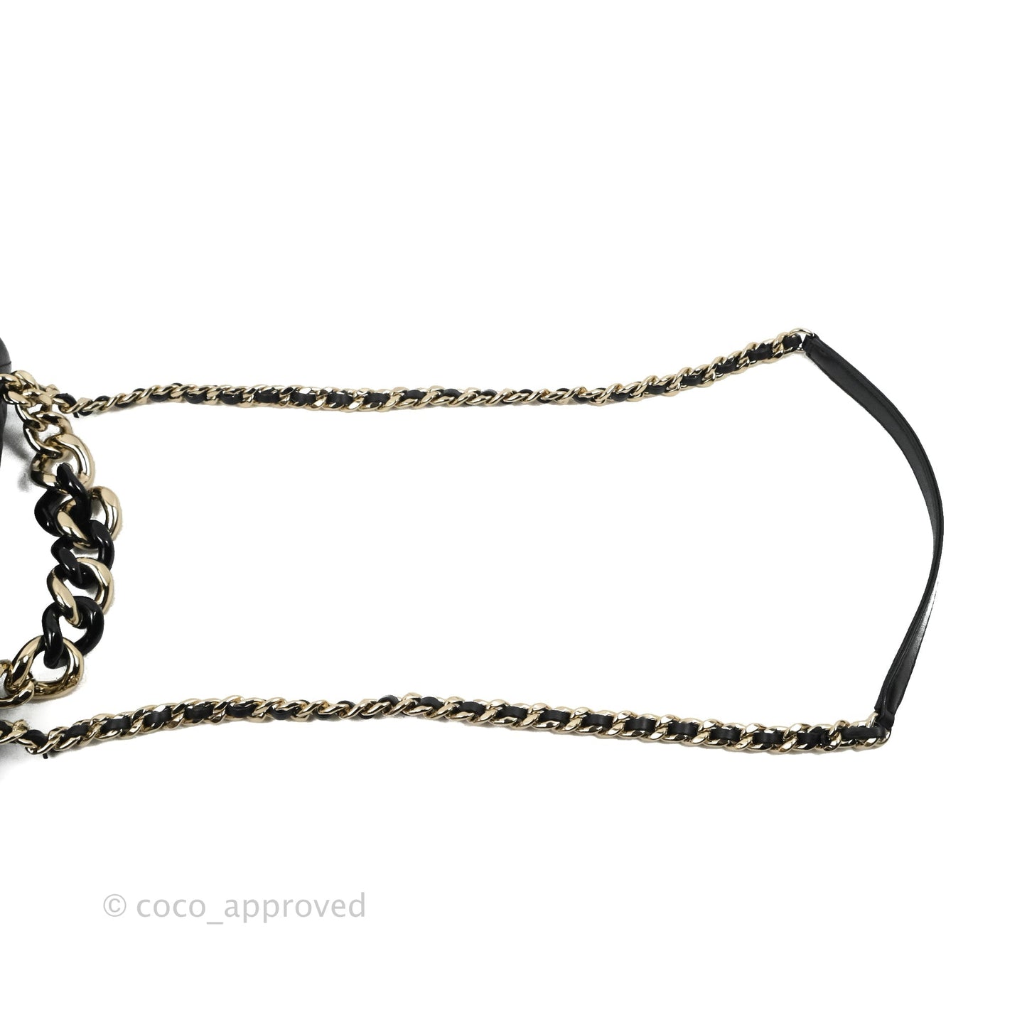 Chanel Quilted Resin Bi-Color Chain Flap Bag Black Lambskin