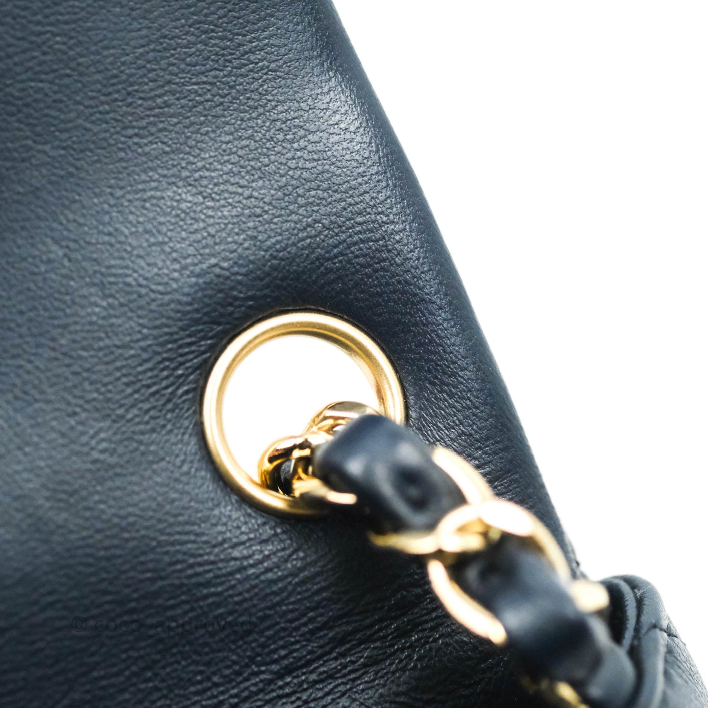 Chanel Quilted Mini Square Navy Lambskin Gold Hardware