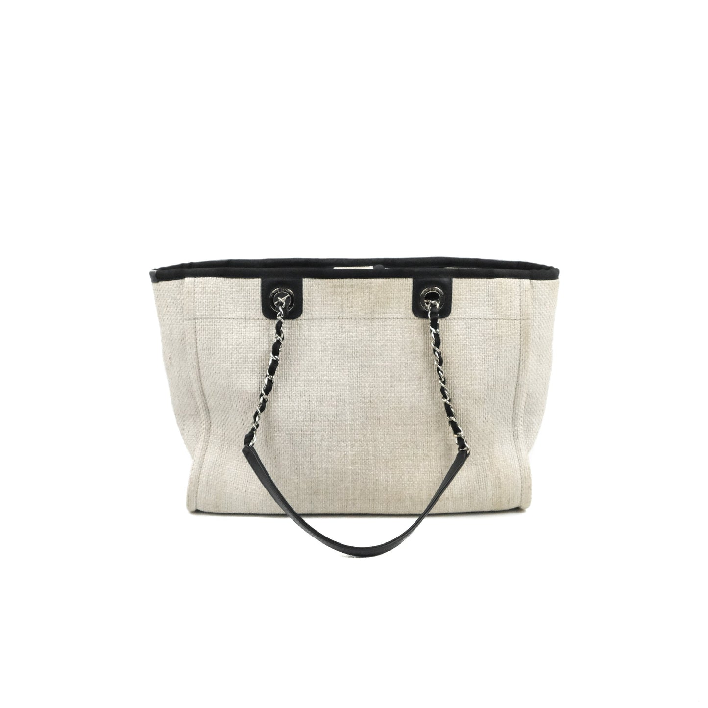 Chanel Medium Deauville Tote Light Grey Canvas