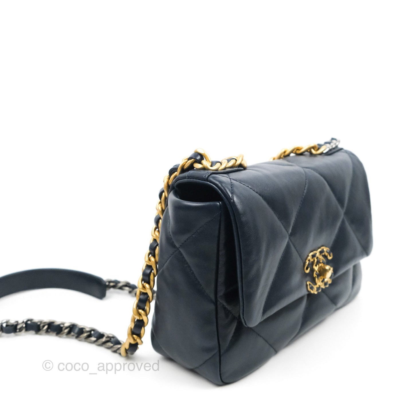 Chanel 19 Small Navy Lambskin Mixed Hardware