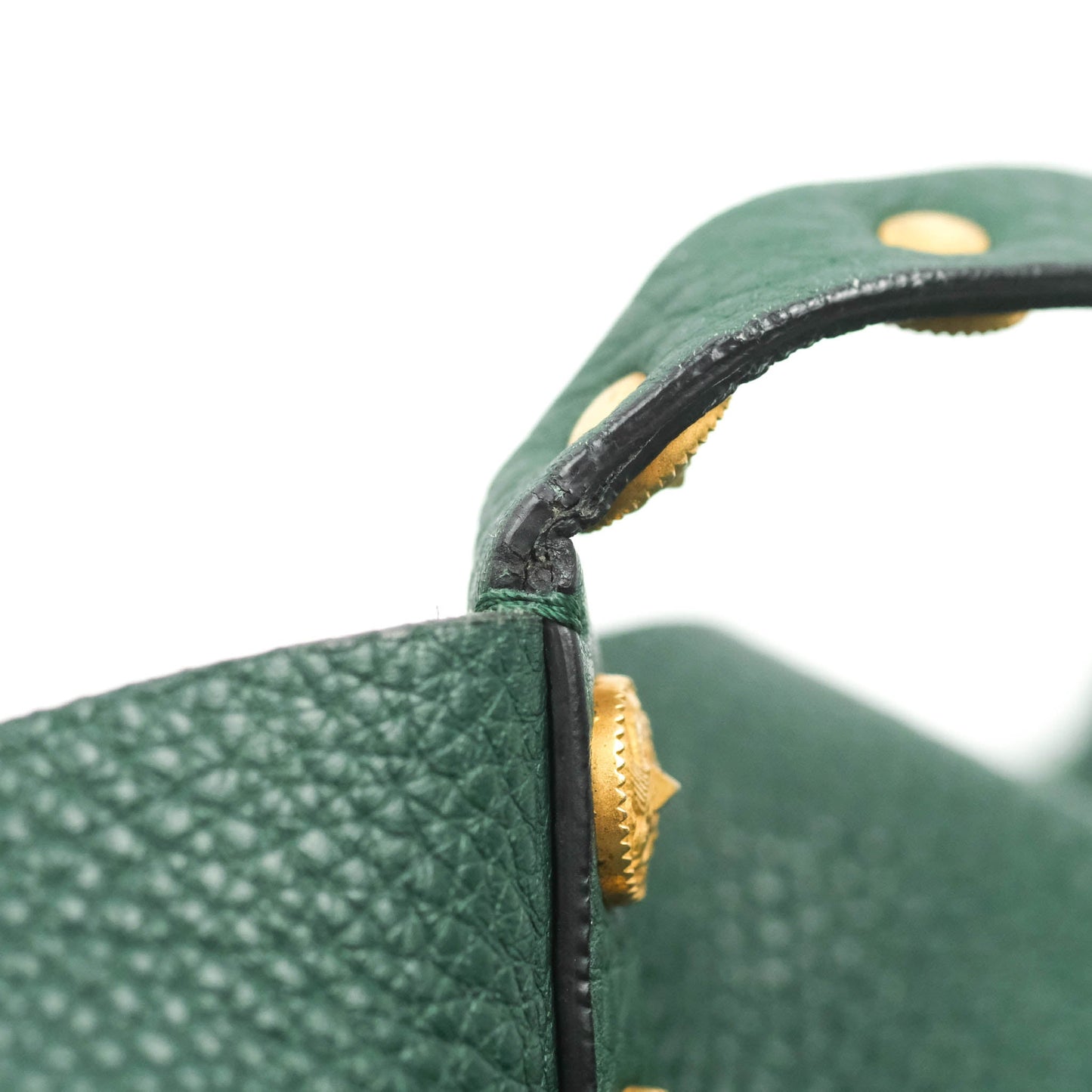 Valentino Large Gryphon Stud Tote Green Grained leather