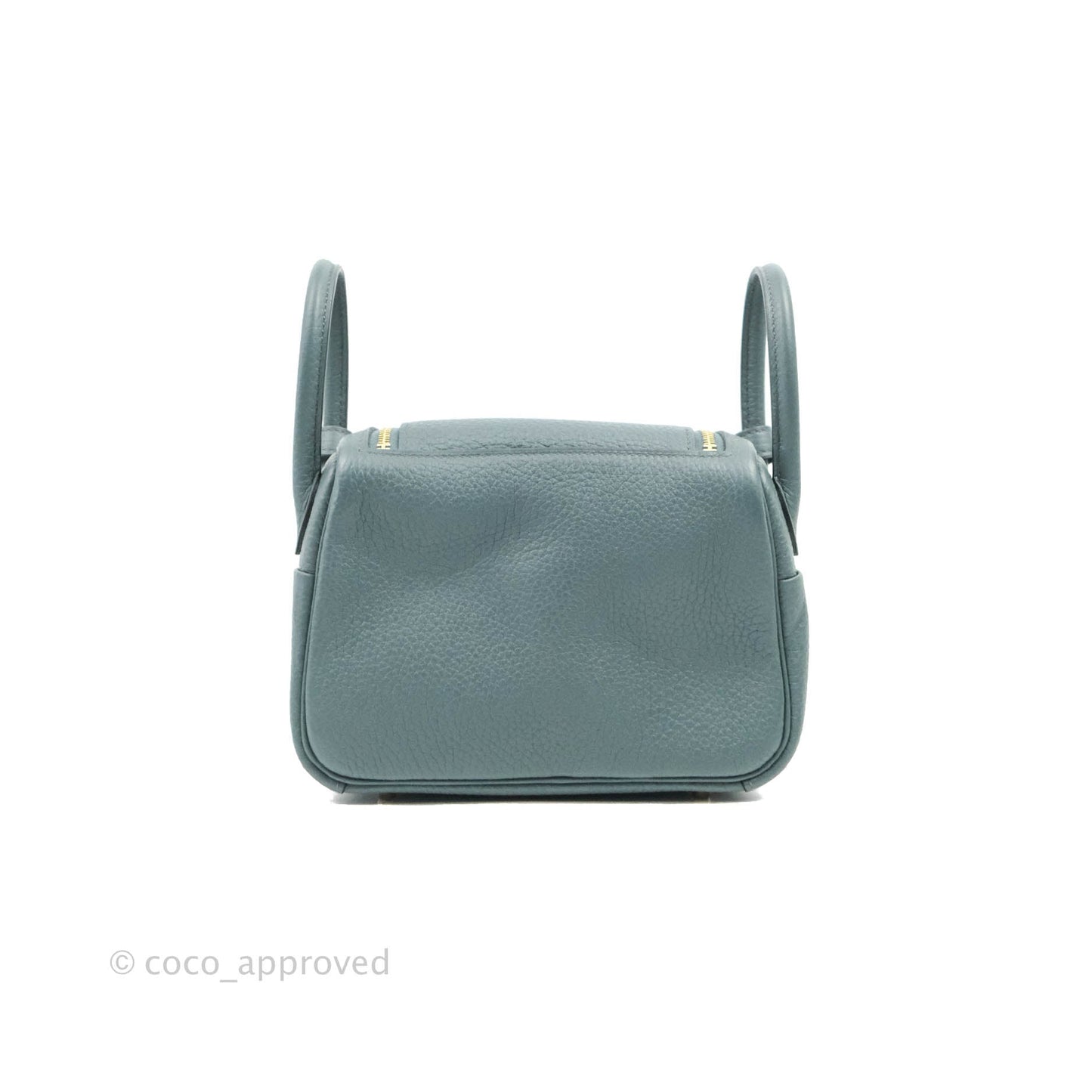 Hermès Mini Lindy 20 Bleu Orage Clemence Gold Hardware