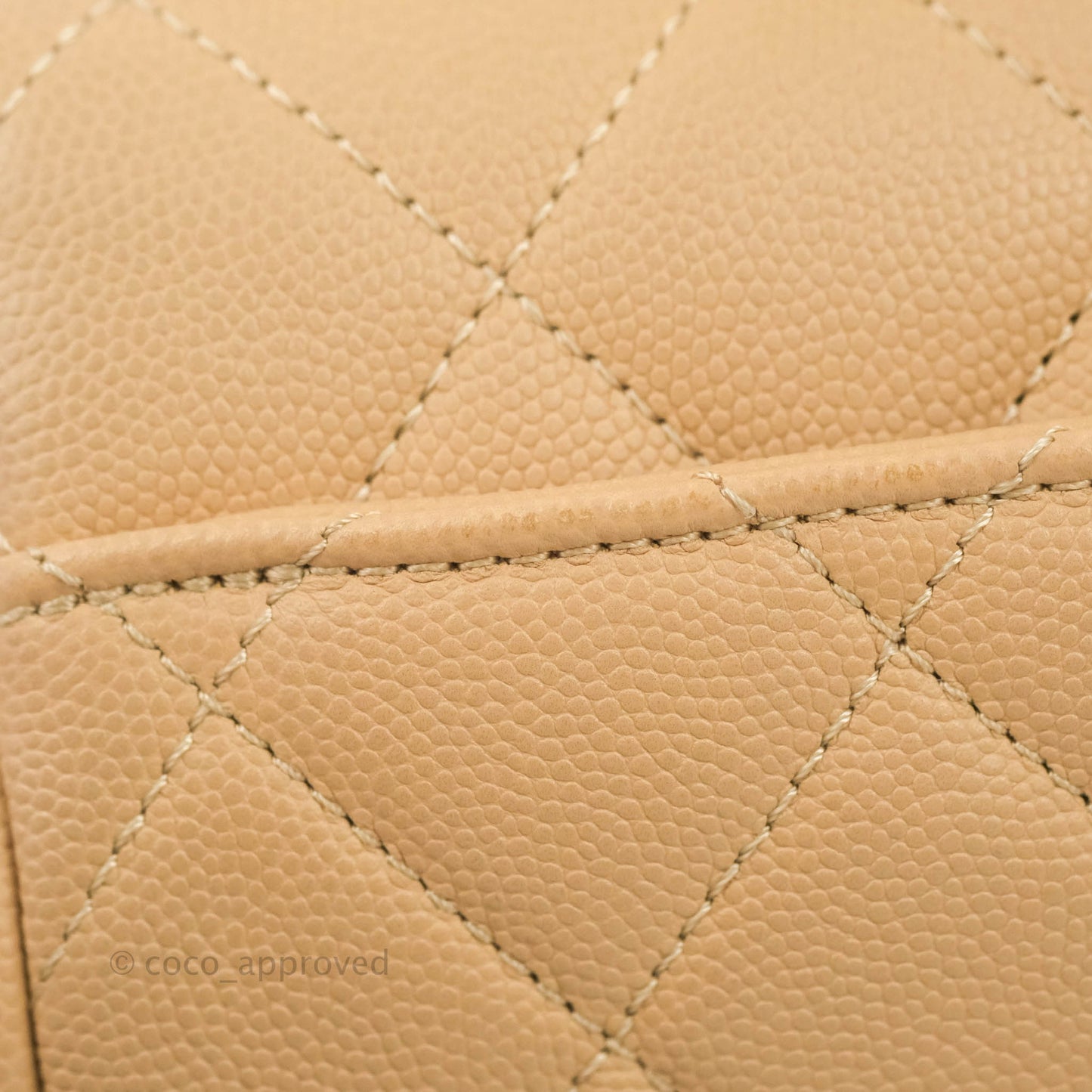 Chanel Quilted Small Business Affinity Flap Beige Caviar Gold Hardware
