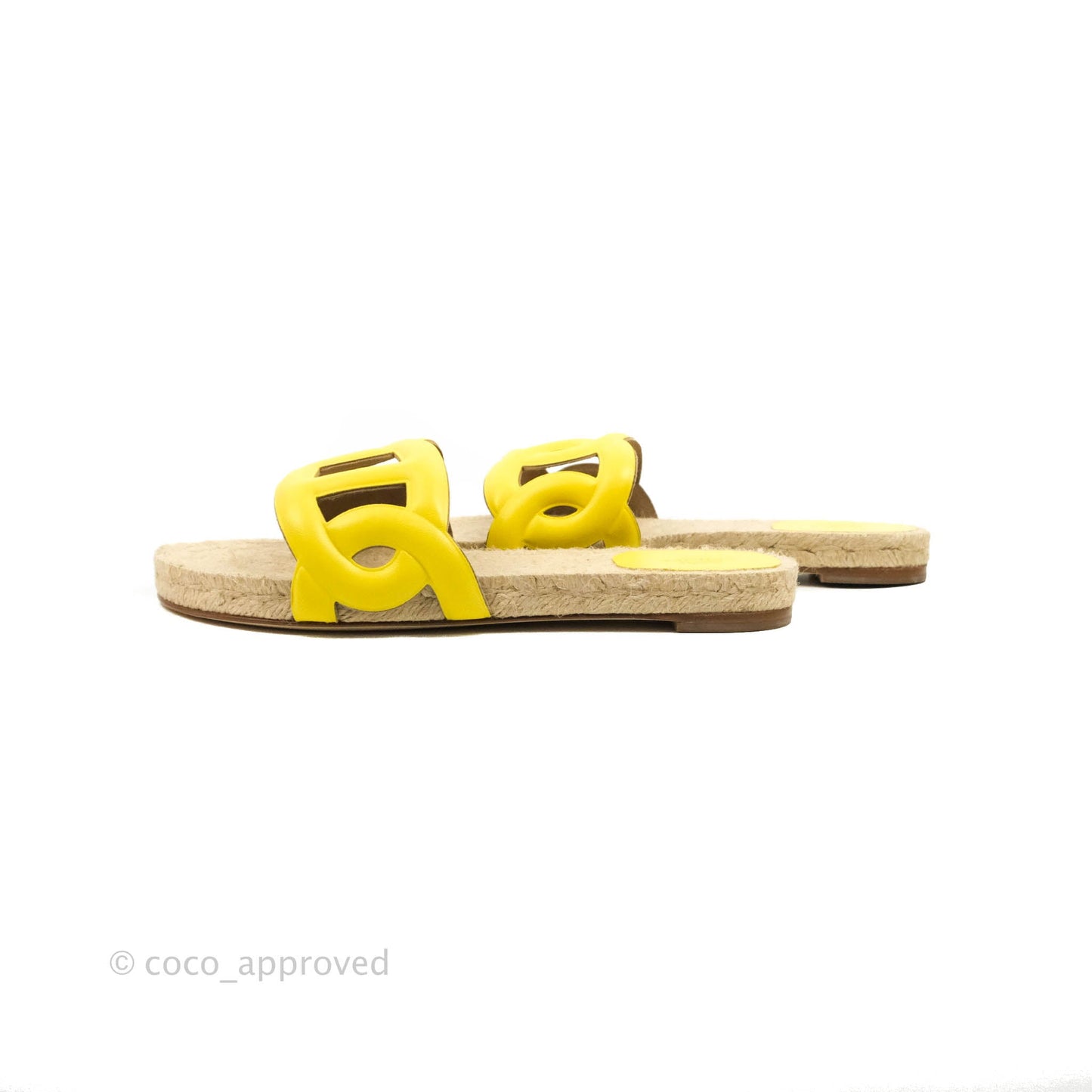 Hermès Famosa Espadrille Jaune Curcuma Nappa Size 37