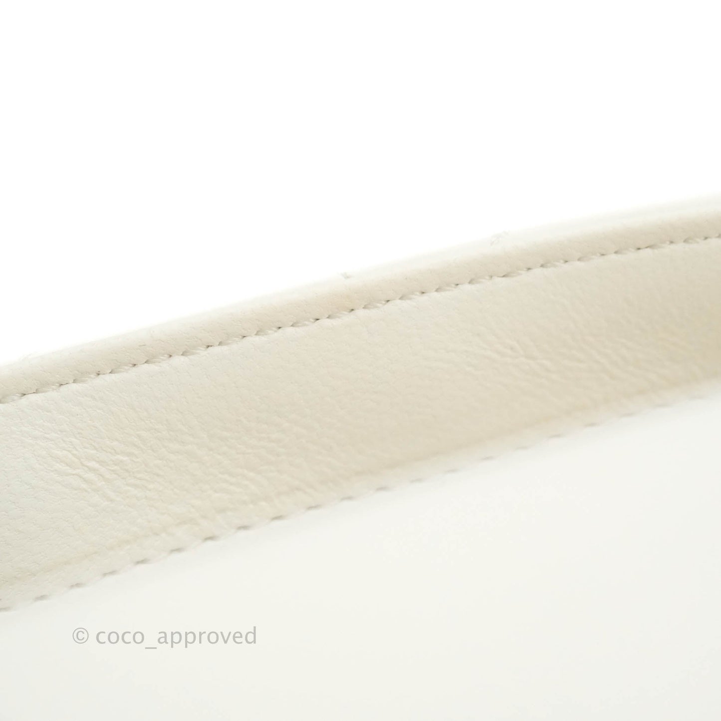 Chanel Small Logo Pearl Chain Flap Bag White Lambskin Gold Hardware