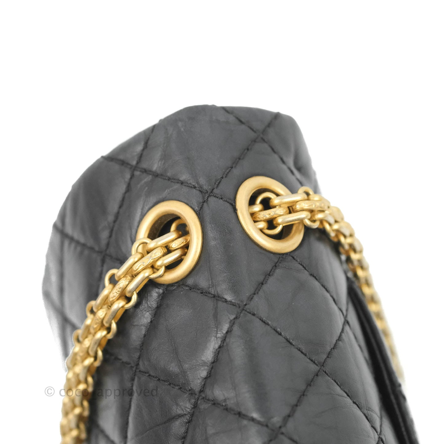 Chanel Reissue 225 Quilted Flap Black Aged Calfskin Aged Gold Hardware