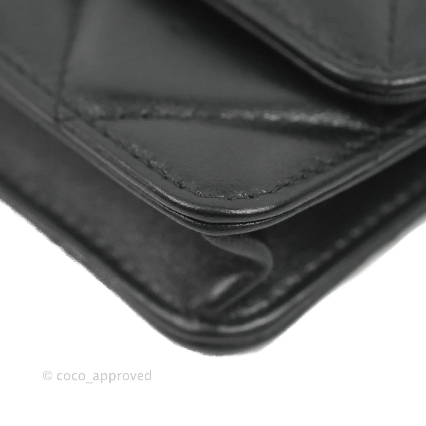 Chanel 19 Card Holder With Chain Black Mixed Hardware