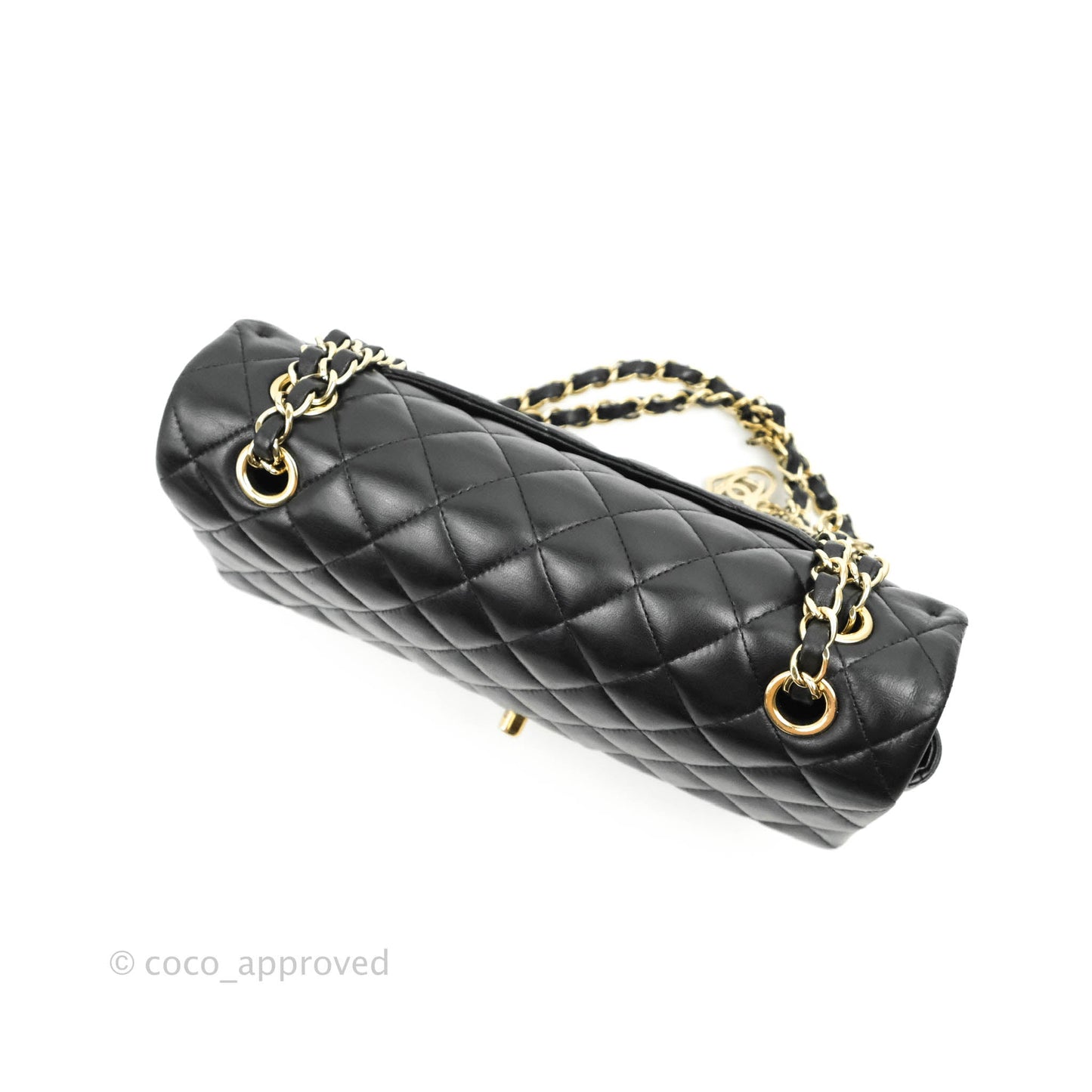 Chanel M/L Medium Flap Bag Valentine Limited Edition Black Lambskin Gold Hardware
