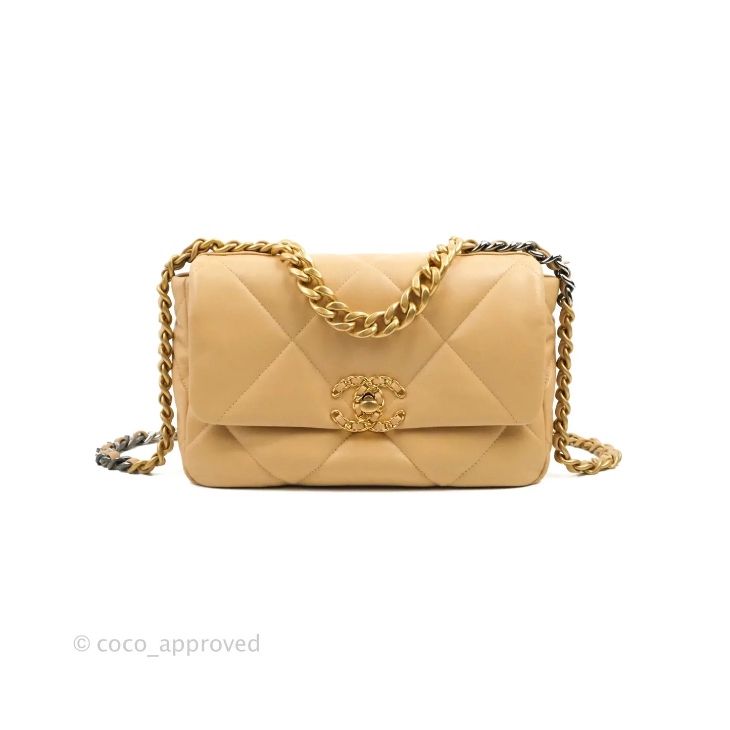 Chanel 19 Small Dark Beige Mixed Hardware 22C