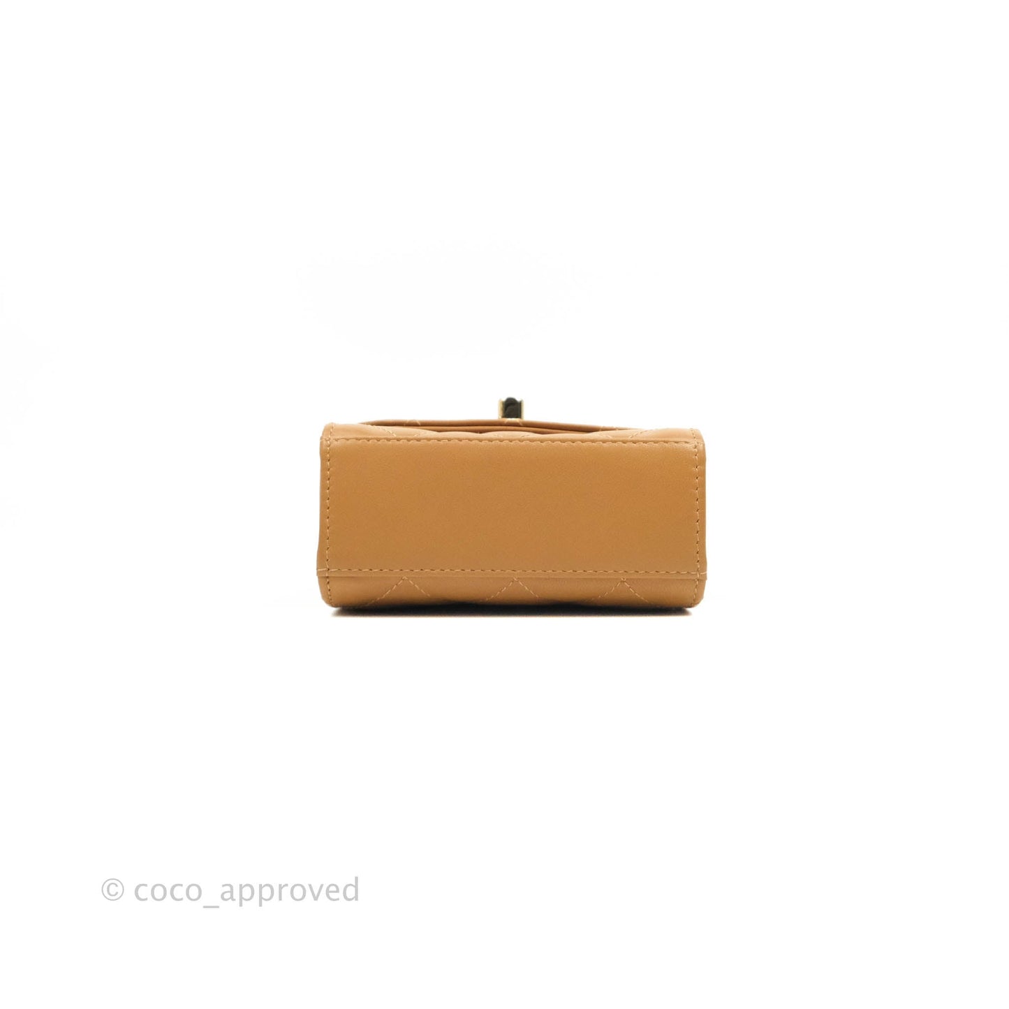 Chanel Mini Quilted Trendy CC Clutch With Chain Caramel Dark Beige Lambskin Gold Hardware