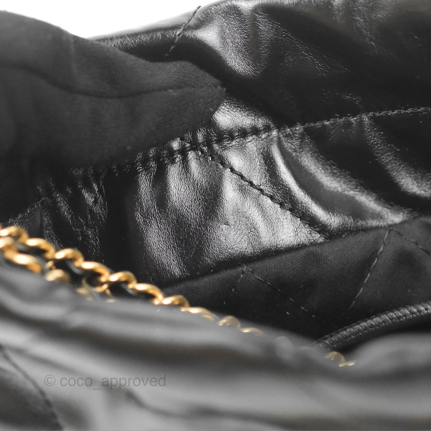 Chanel 22 Mini Bag Black Crumpled Calfskin