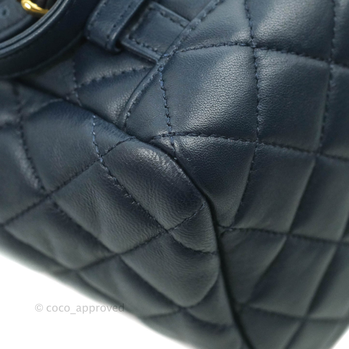 Chanel Small Quilted Urban Spirit Backpack Navy Gold Hardware