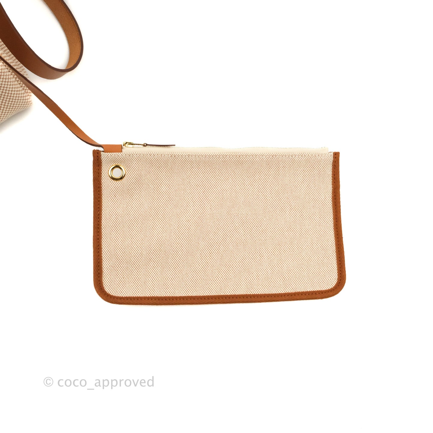 Hermès Herbag Zip 31 Retourne Criss Viking Ecru-Beige/Fauve Canvas Gold Hardware