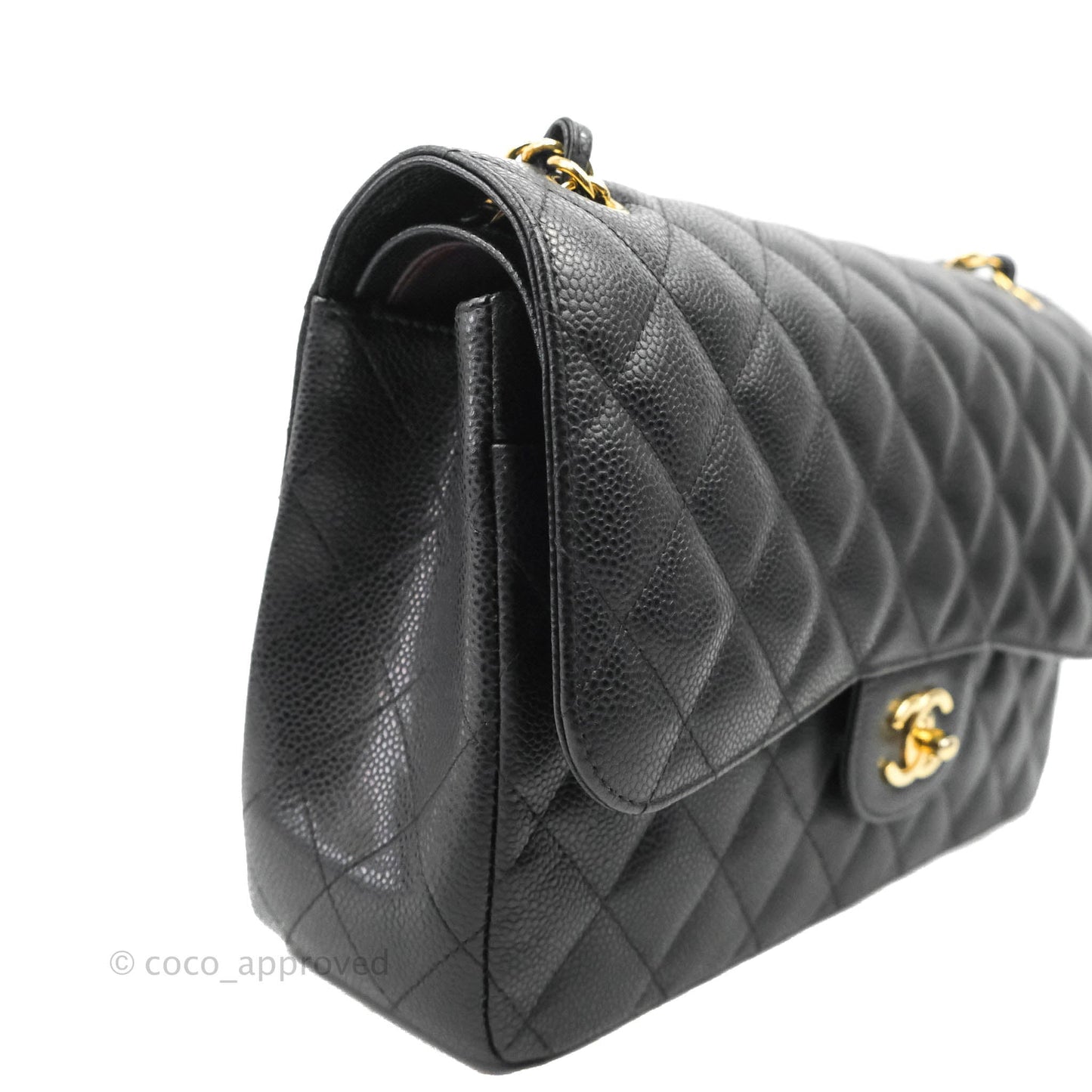 Chanel Jumbo Double Flap Black Caviar Gold Hardware⁣⁣