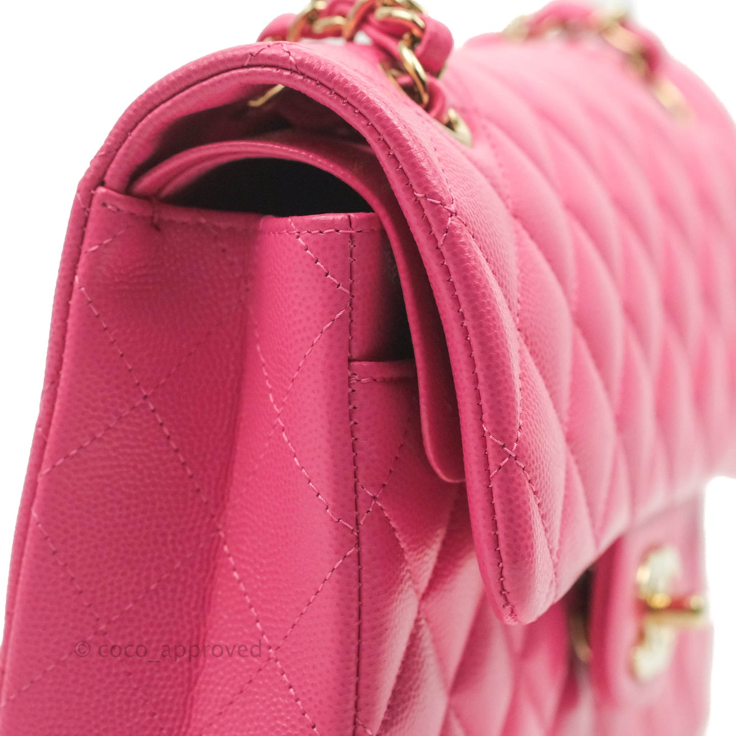 Chanel Small Classic Quilted Flap Pink Caviar Gold Hardware