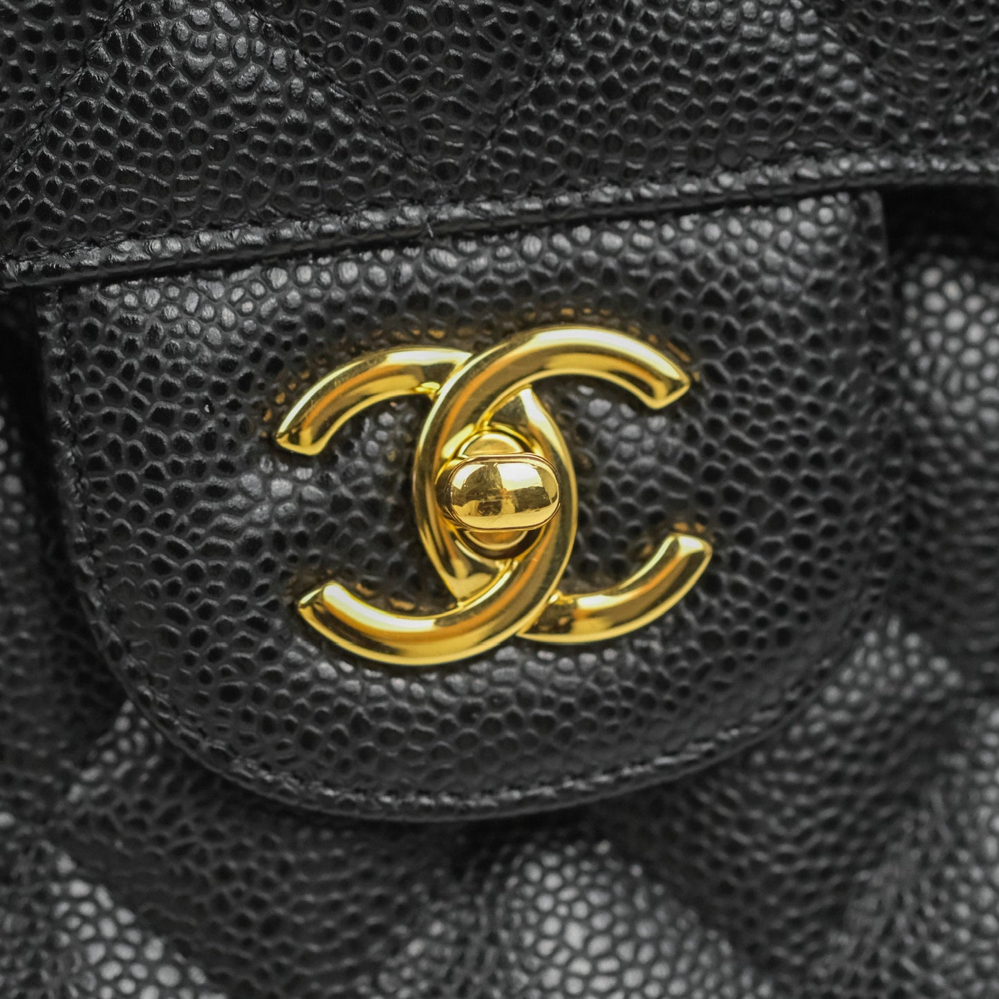 Chanel Jumbo Double Flap Black Caviar Gold Hardware⁣⁣