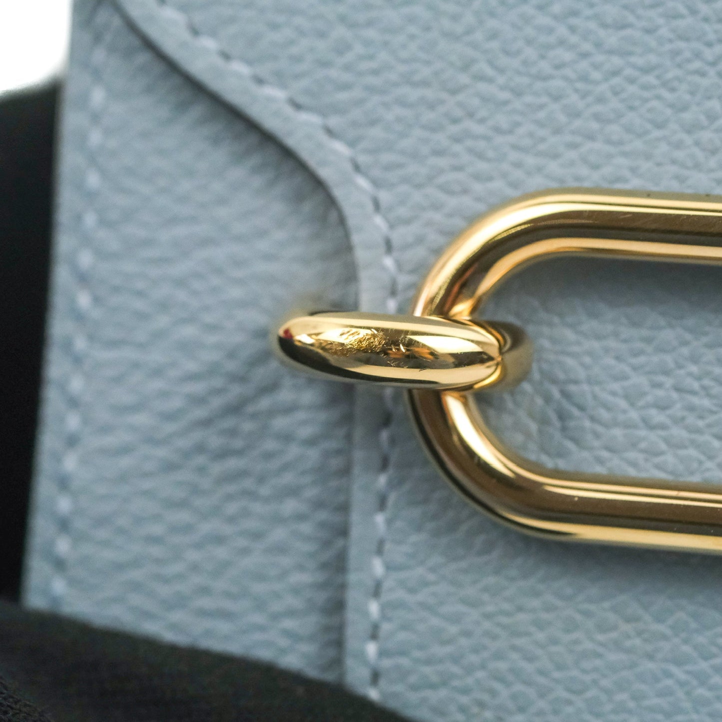 Hermès Roulis Mini 18 Bleu Lin Evercolor Gold Hardware