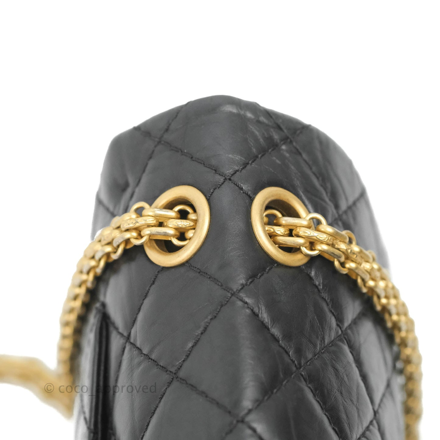 Chanel Reissue 225 Quilted Flap Black Aged Calfskin Aged Gold Hardware