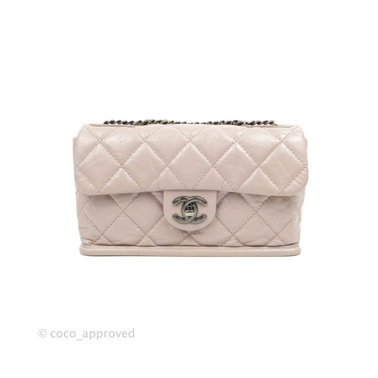 Chanel Mini Flap Nude Pink Crumpled Glazed Calfskin Ruthenium Hardware