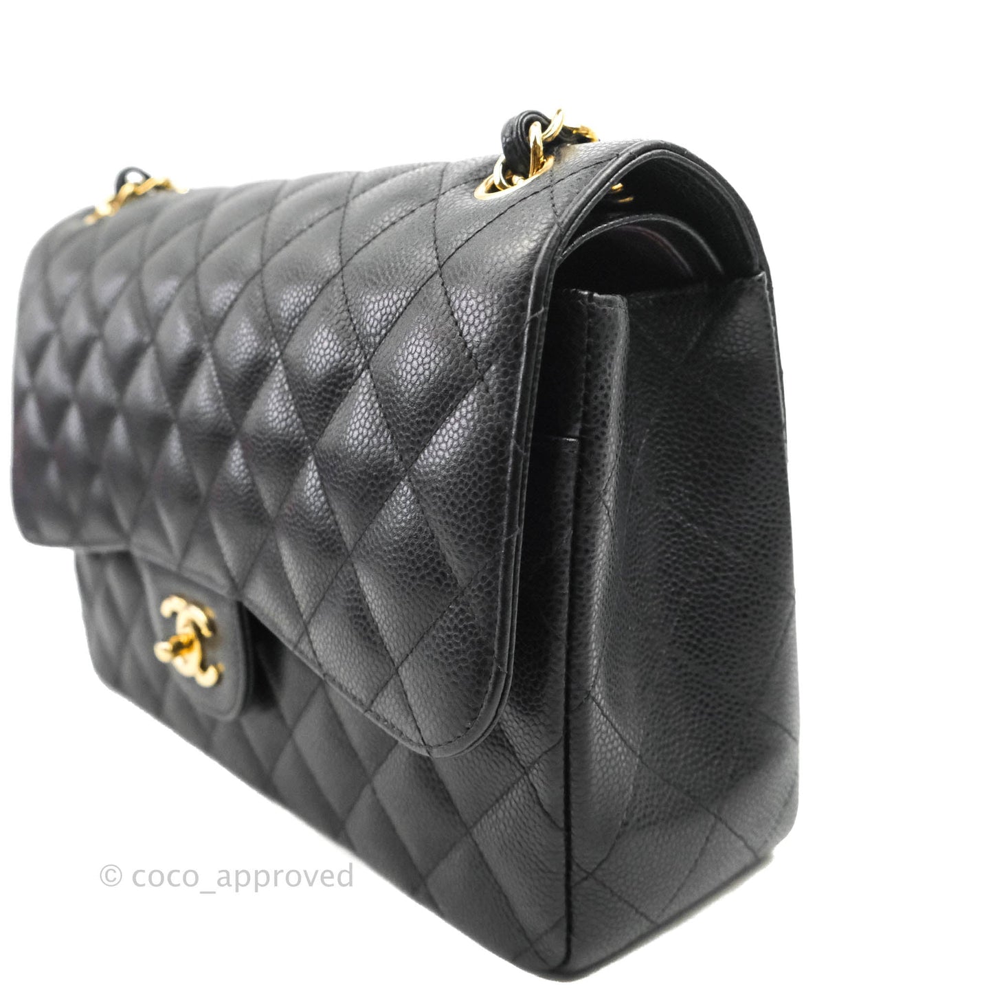 Chanel Jumbo Double Flap Black Caviar Gold Hardware⁣⁣