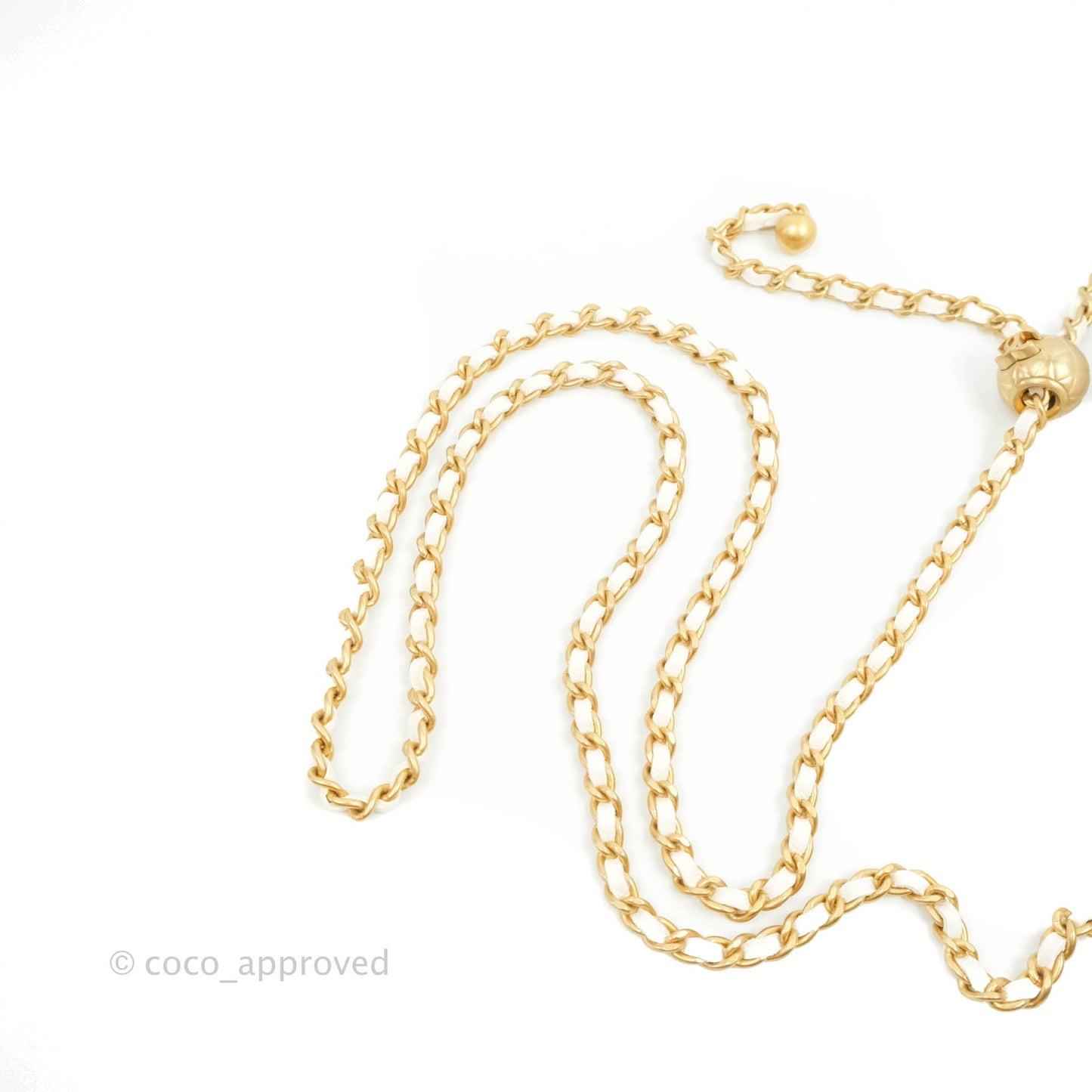 Chanel Quilted Pearl Crush Wallet on Chain WOC White Lambskin Aged Gold Hardware