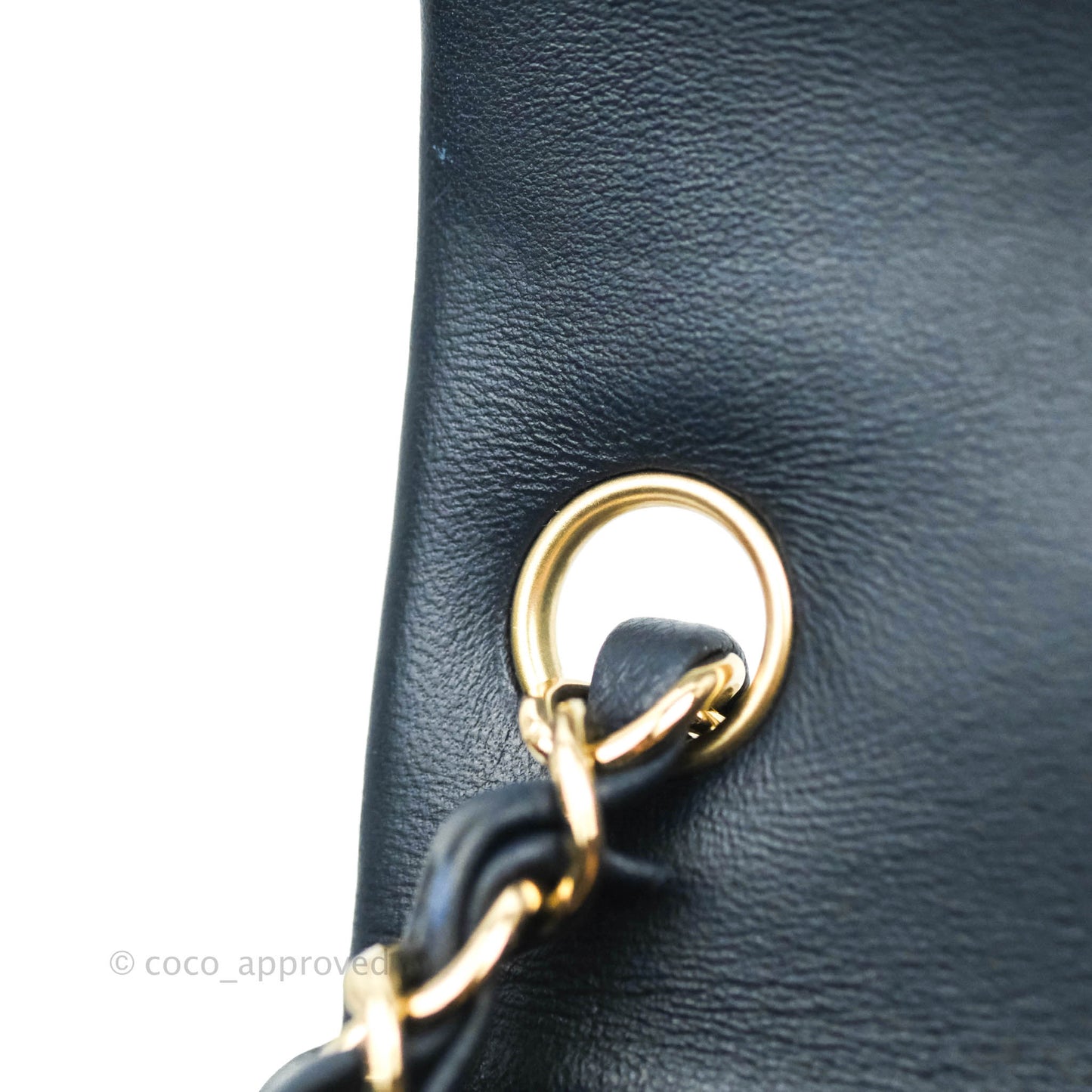 Chanel Quilted Mini Square Navy Lambskin Gold Hardware