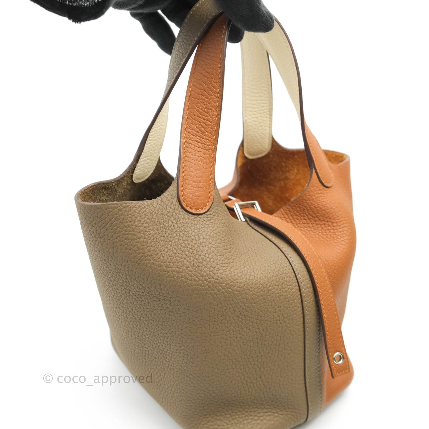 Hermès Picotin Lock 18 Trio Colour Gold/Etoupe/Nata Silver Hardware
