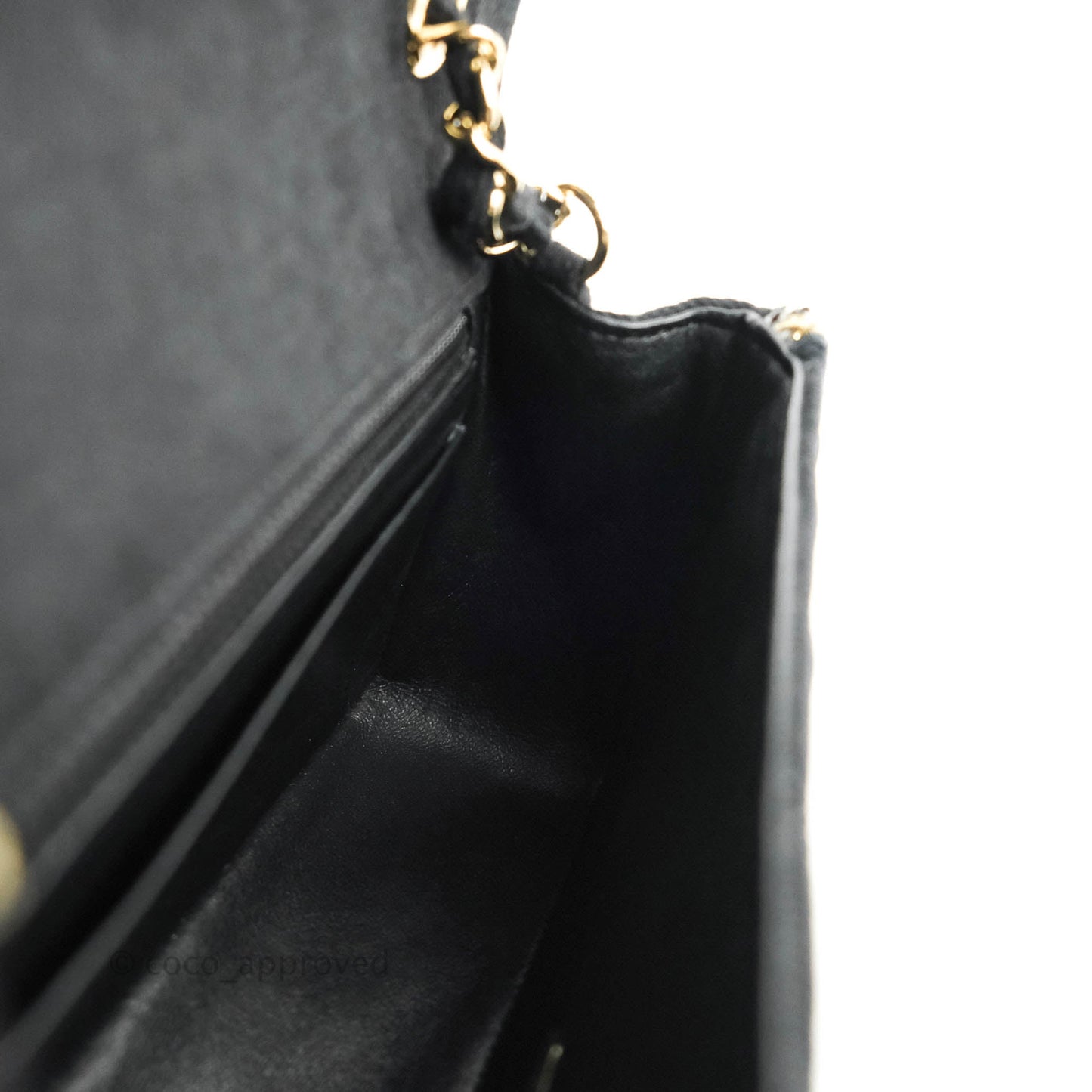 Chanel Classic Mini Rectangular Flap Bag Black Denim Braided Gold Hardware 18A