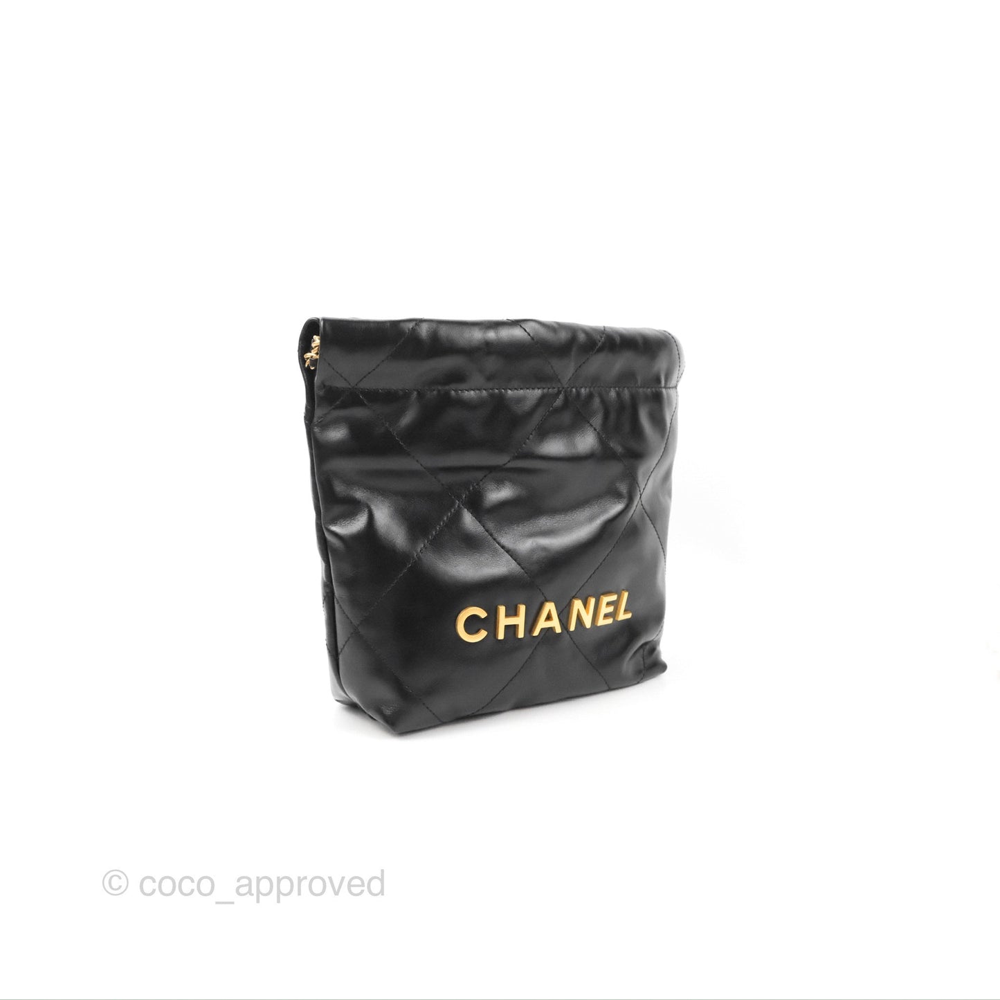Chanel 22 Mini Bag Black Crumpled Calfskin