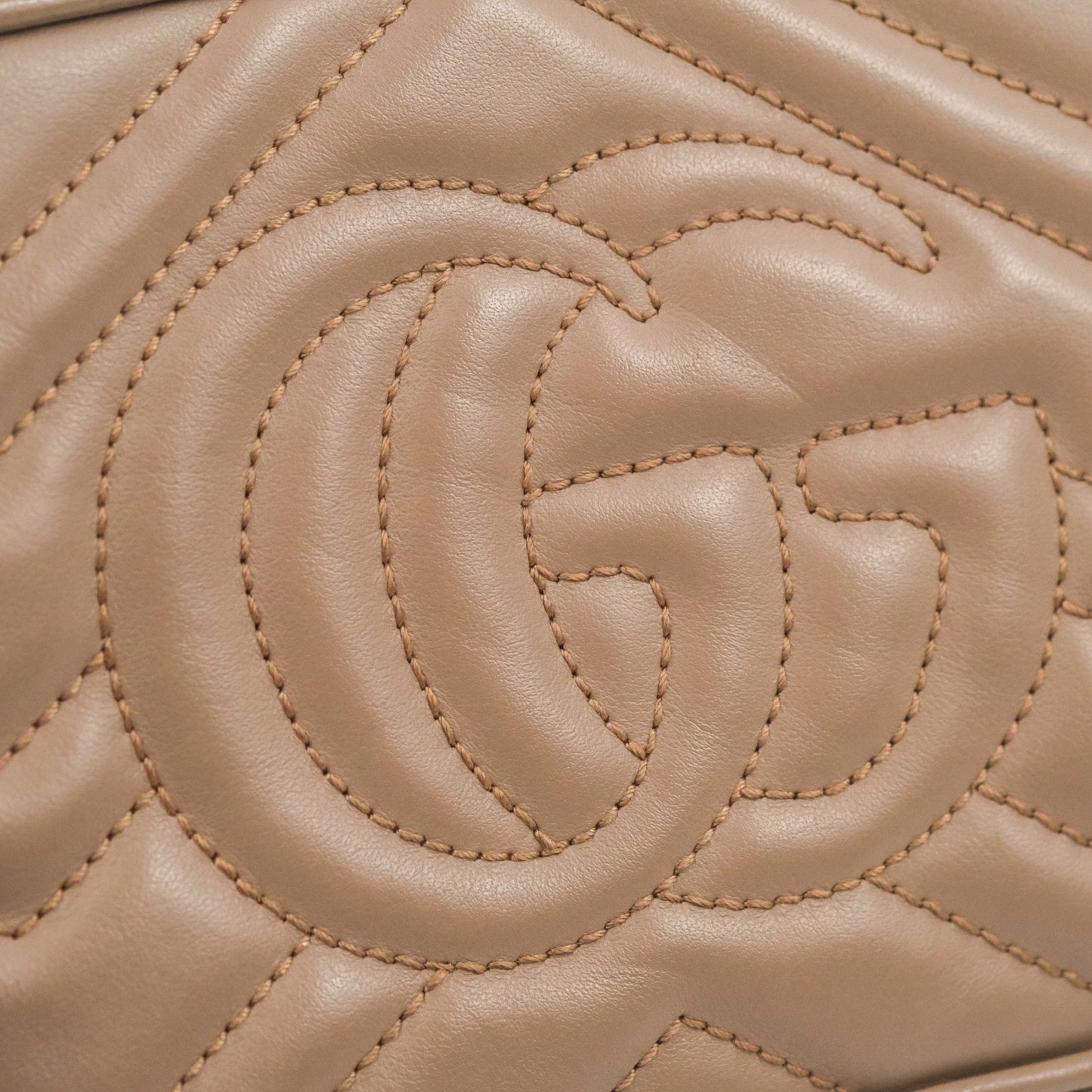 Gucci Mini Matelasse GG Marmont Camera Bag Dusty Pink Calfskin Gold Hardware