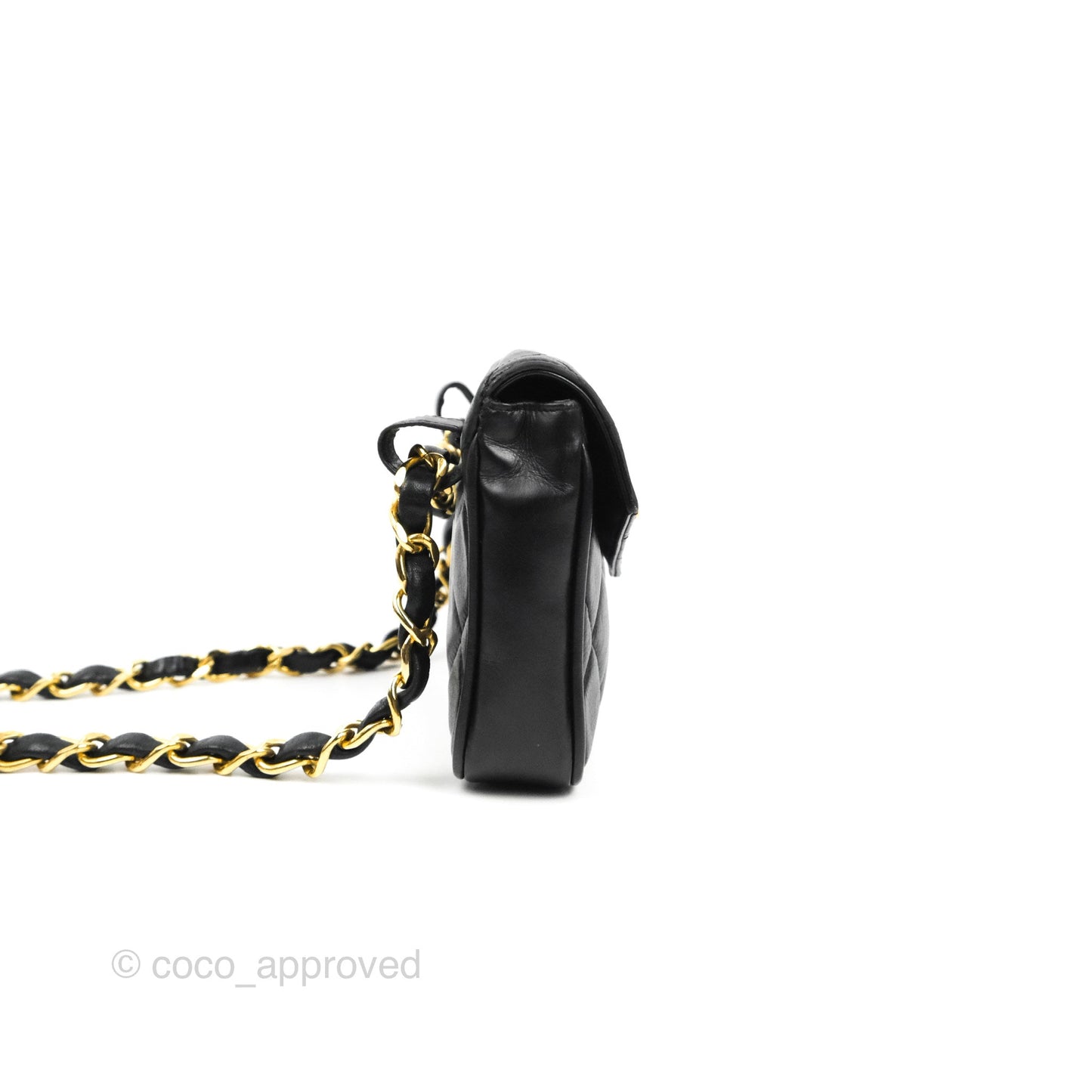 Chanel Vintage Belt Bag Quilted Black Lambskin 24K Gold Hardware