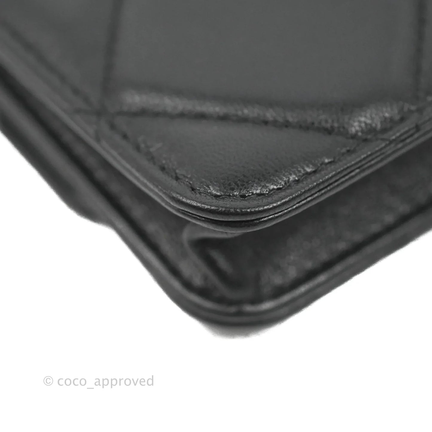 Chanel 19 Card Holder With Chain Black Mixed Hardware