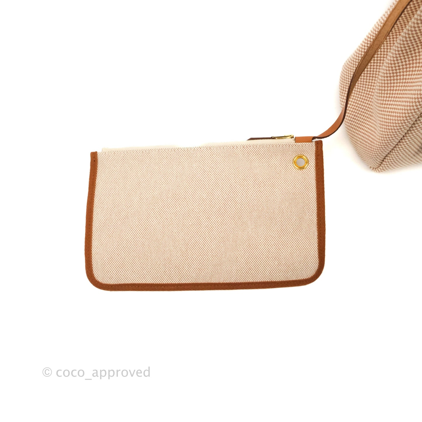 Hermès Herbag Zip 31 Retourne Criss Viking Ecru-Beige/Fauve Canvas Gold Hardware