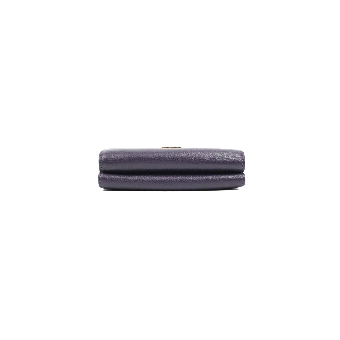 Chanel Vintage CC Tri-fold Short Wallet Purple Gold Hardware
