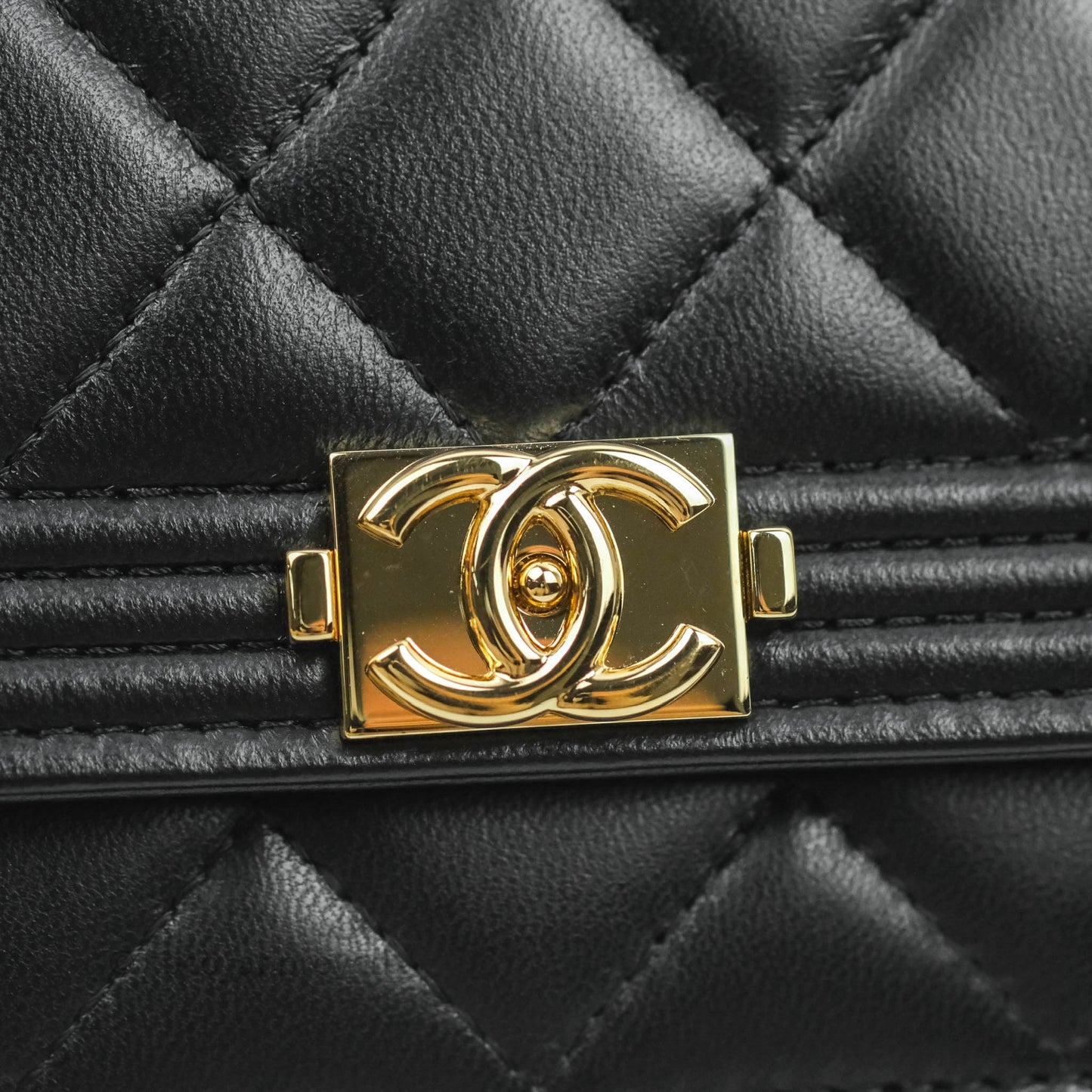 Chanel Boy Wallet on Chain WOC Black Lambskin Gold Hardware