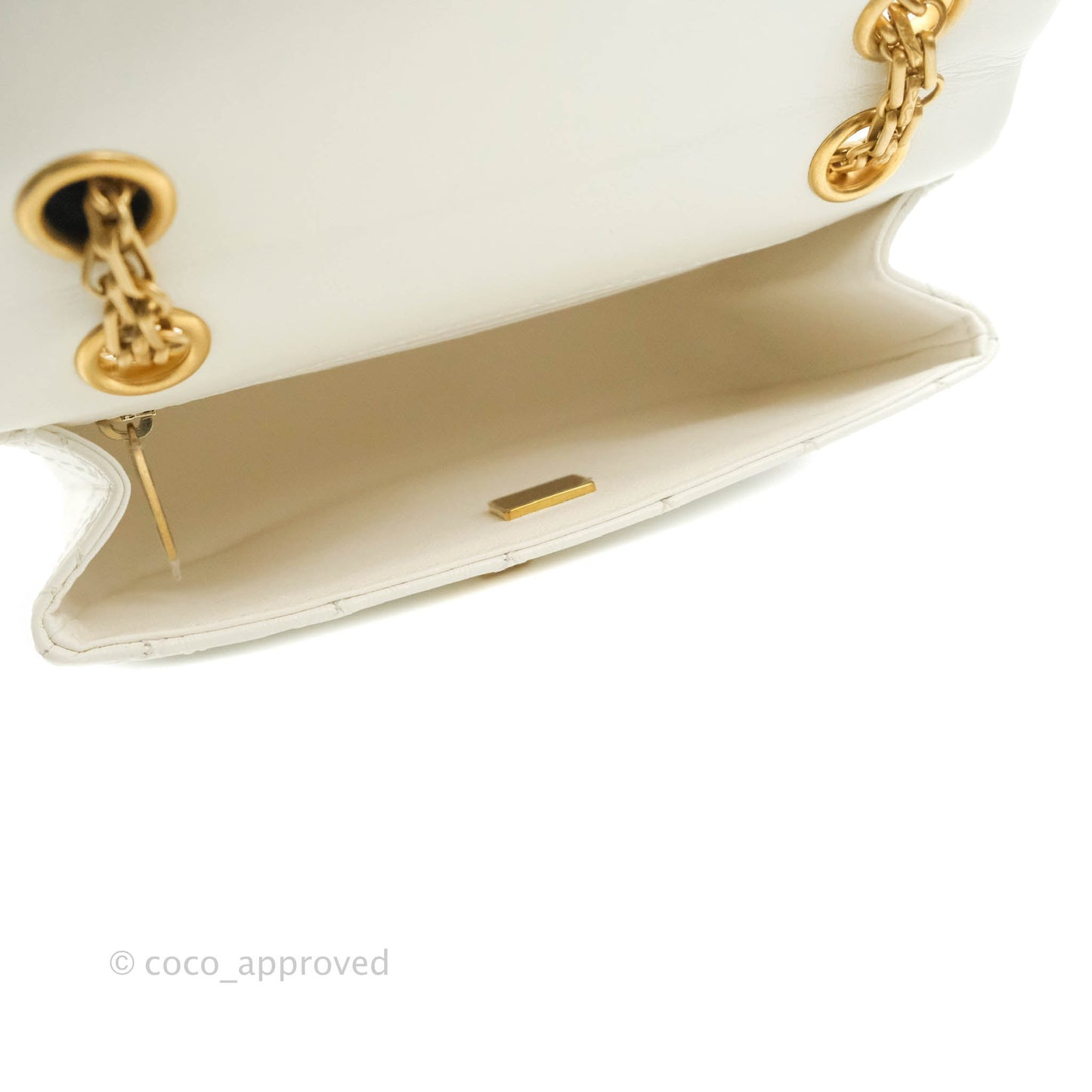 Chanel Mini Reissue 224 White Aged Calfskin Aged Gold Hardware