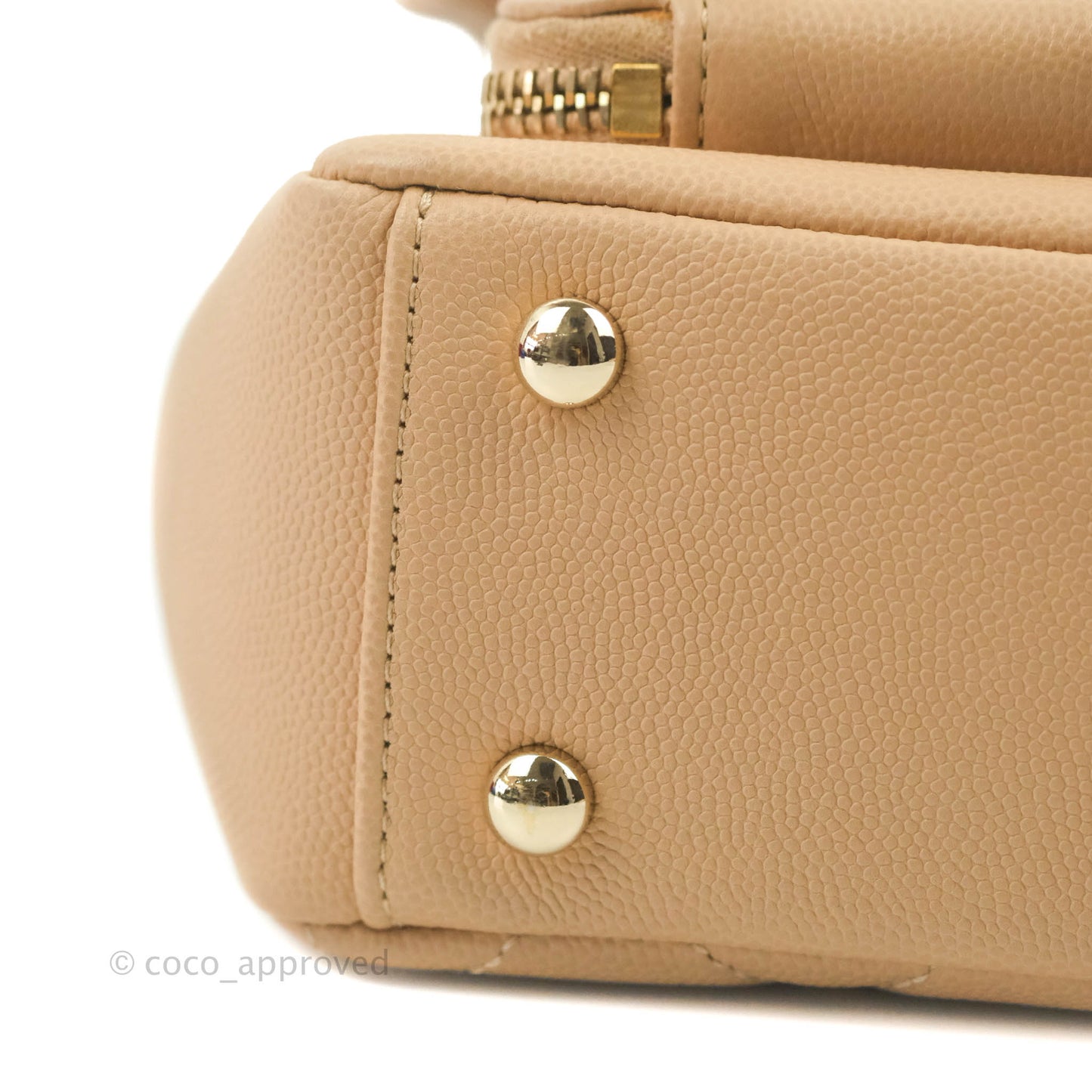 Chanel Quilted Small Business Affinity Flap Beige Caviar Gold Hardware
