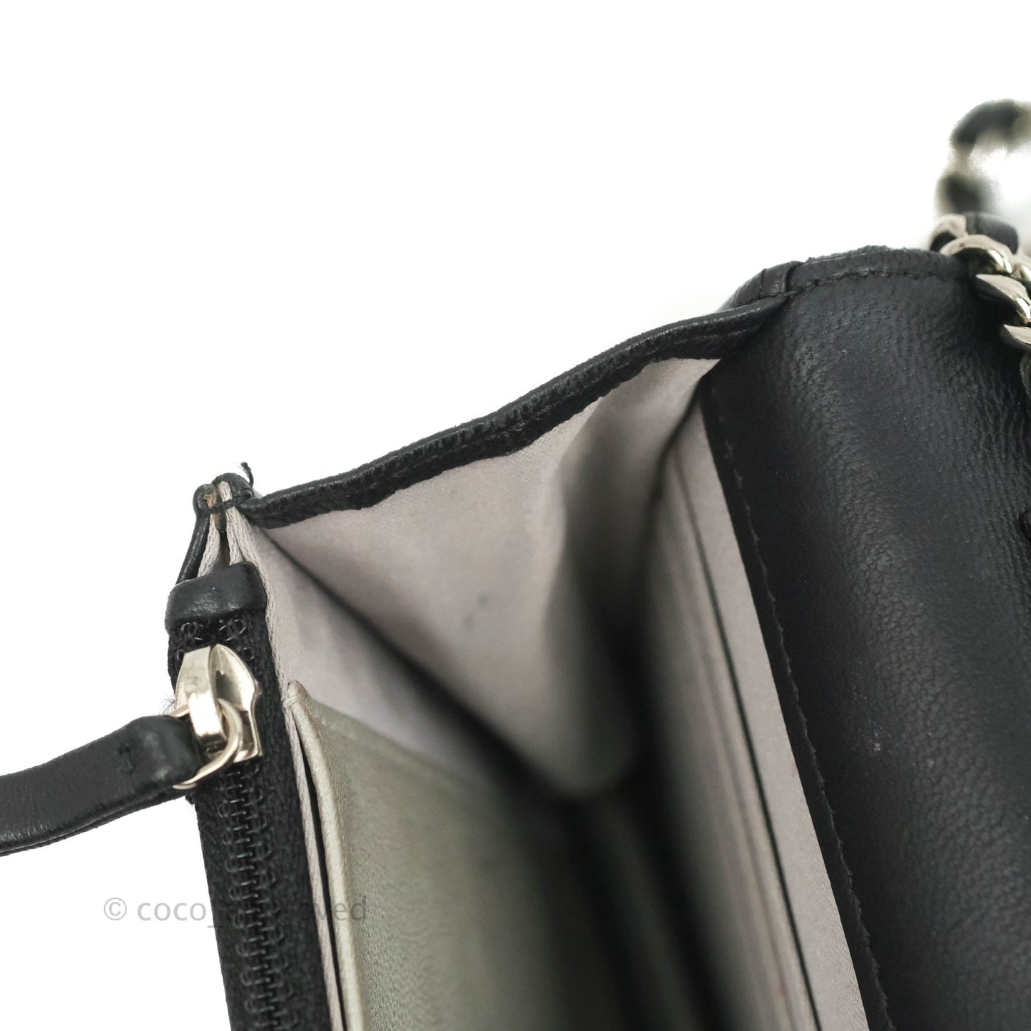 Chanel Camellia Wallet on Chain WOC Black Lambskin Silver Hardware