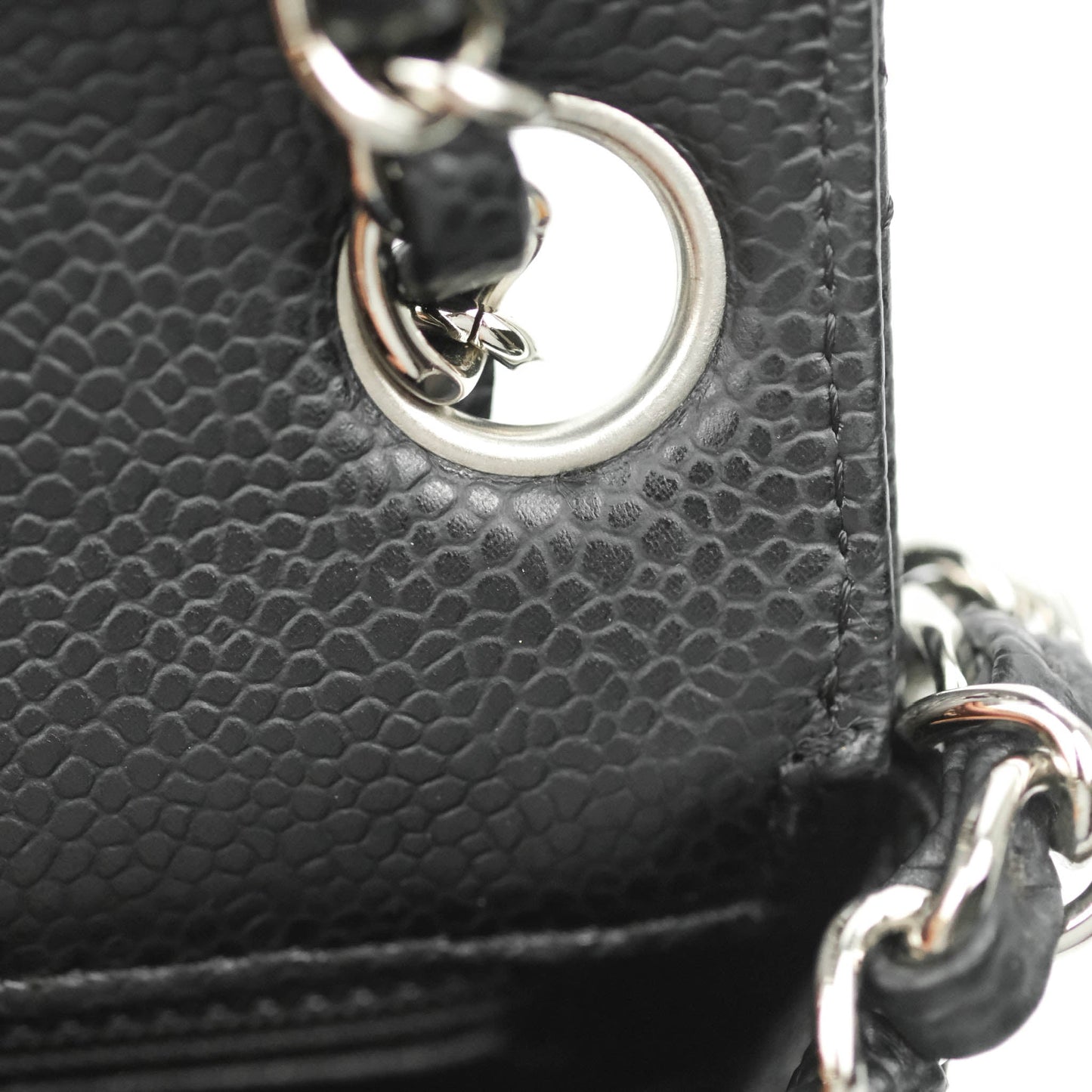 Chanel Mini Square Black Caviar Silver Hardware