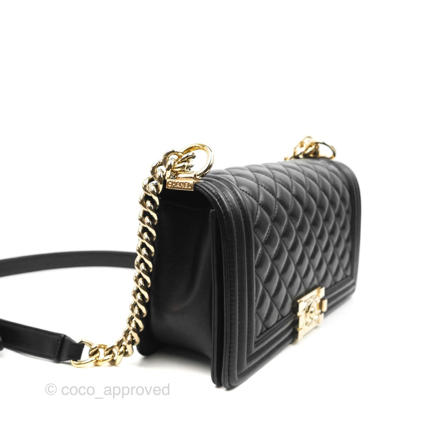Chanel Quilted Medium Boy Black Gold Hardware
