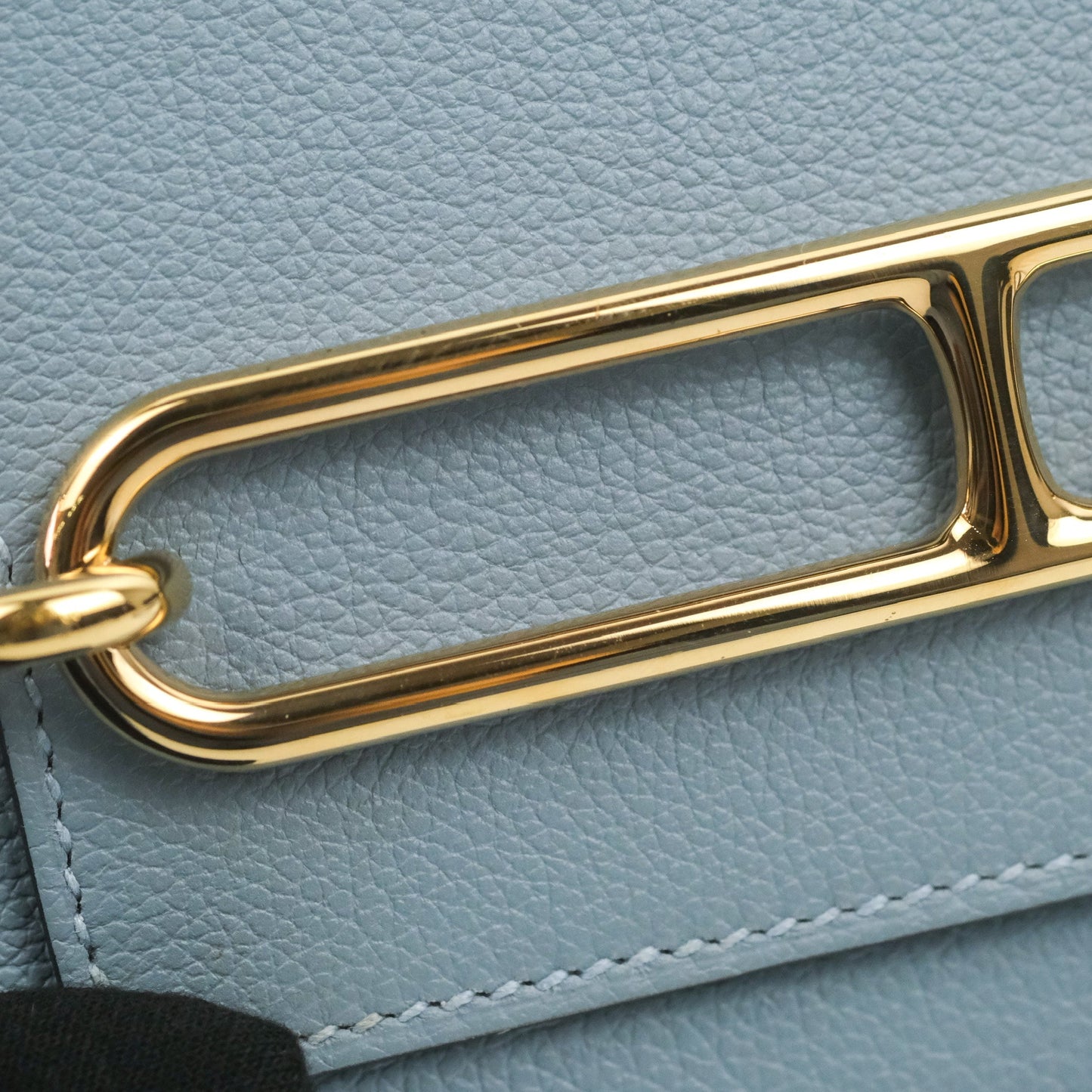 Hermès Roulis Mini 18 Bleu Lin Evercolor Gold Hardware