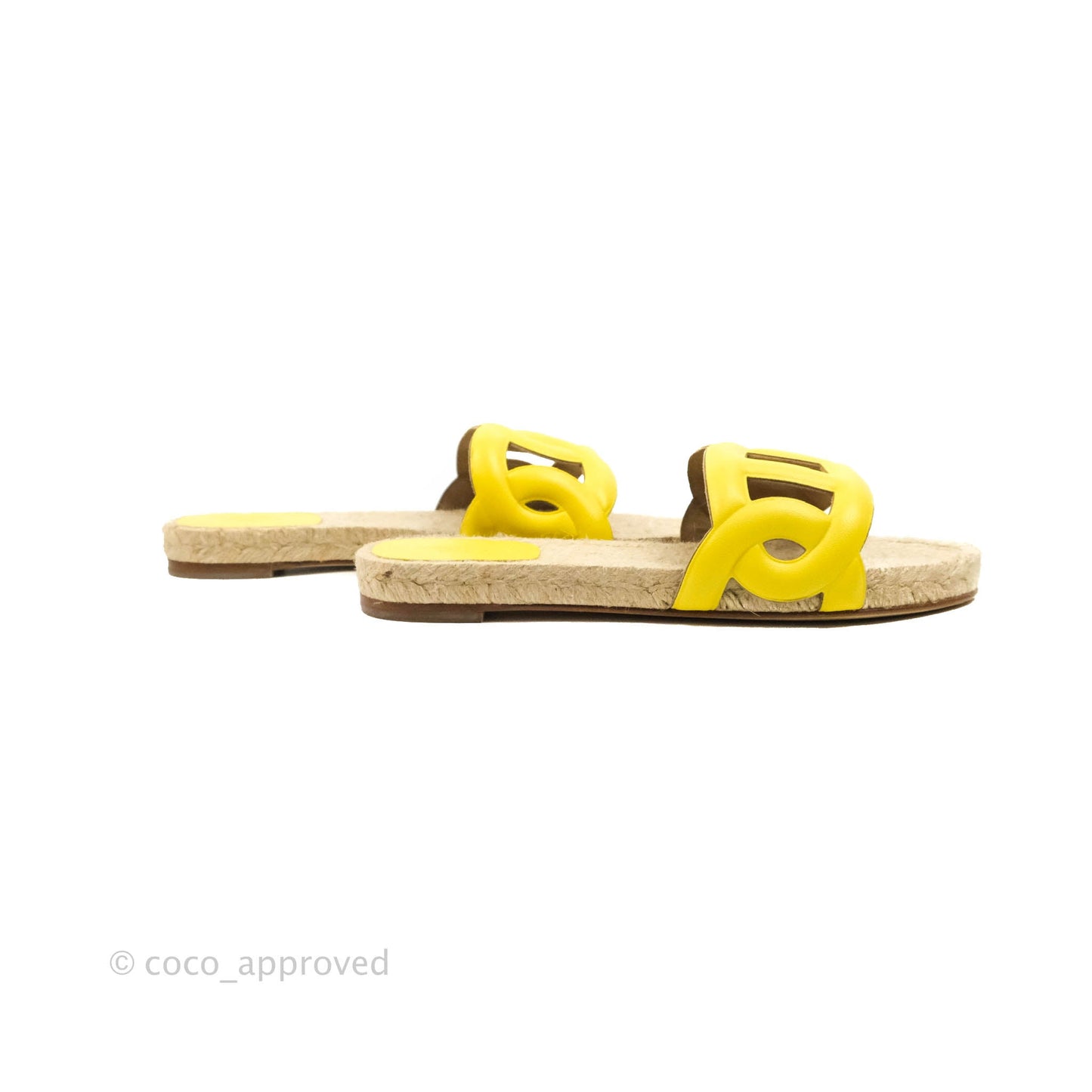 Hermès Famosa Espadrille Jaune Curcuma Nappa Size 37