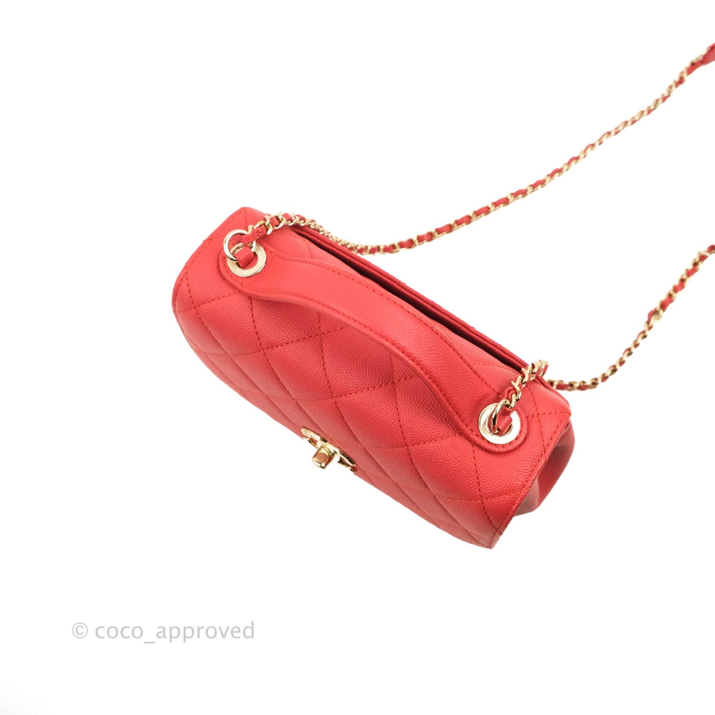 Chanel Quilted Small Business Affinity Flap Red Caviar Gold Hardware