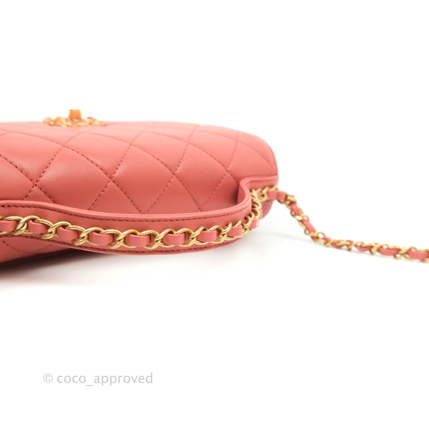 Chanel Quilted Chain Infinity Handle Bag Pink Lambskin Aged Gold Hardware