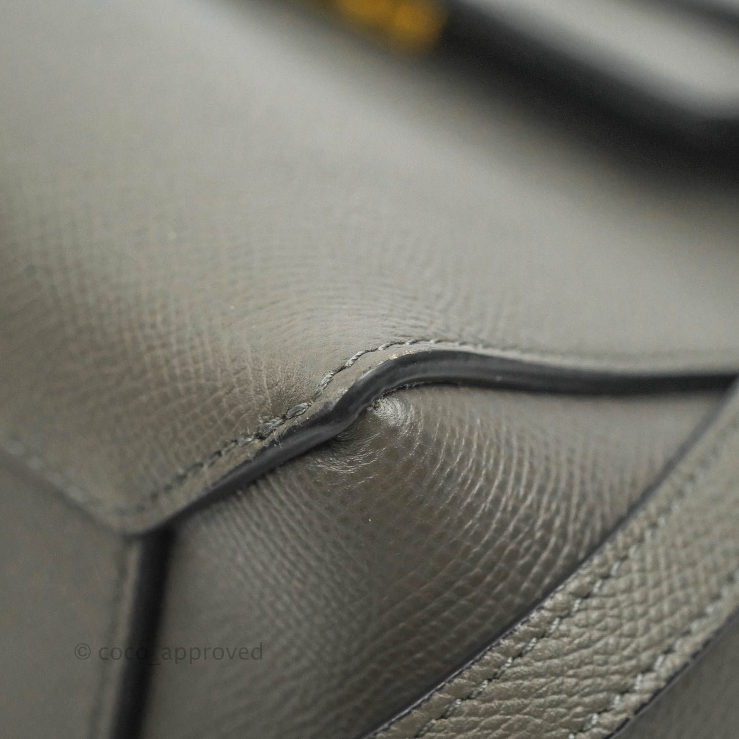 Celine Micro Belt Bag Grey Grained Calfskin Gold Hardware
