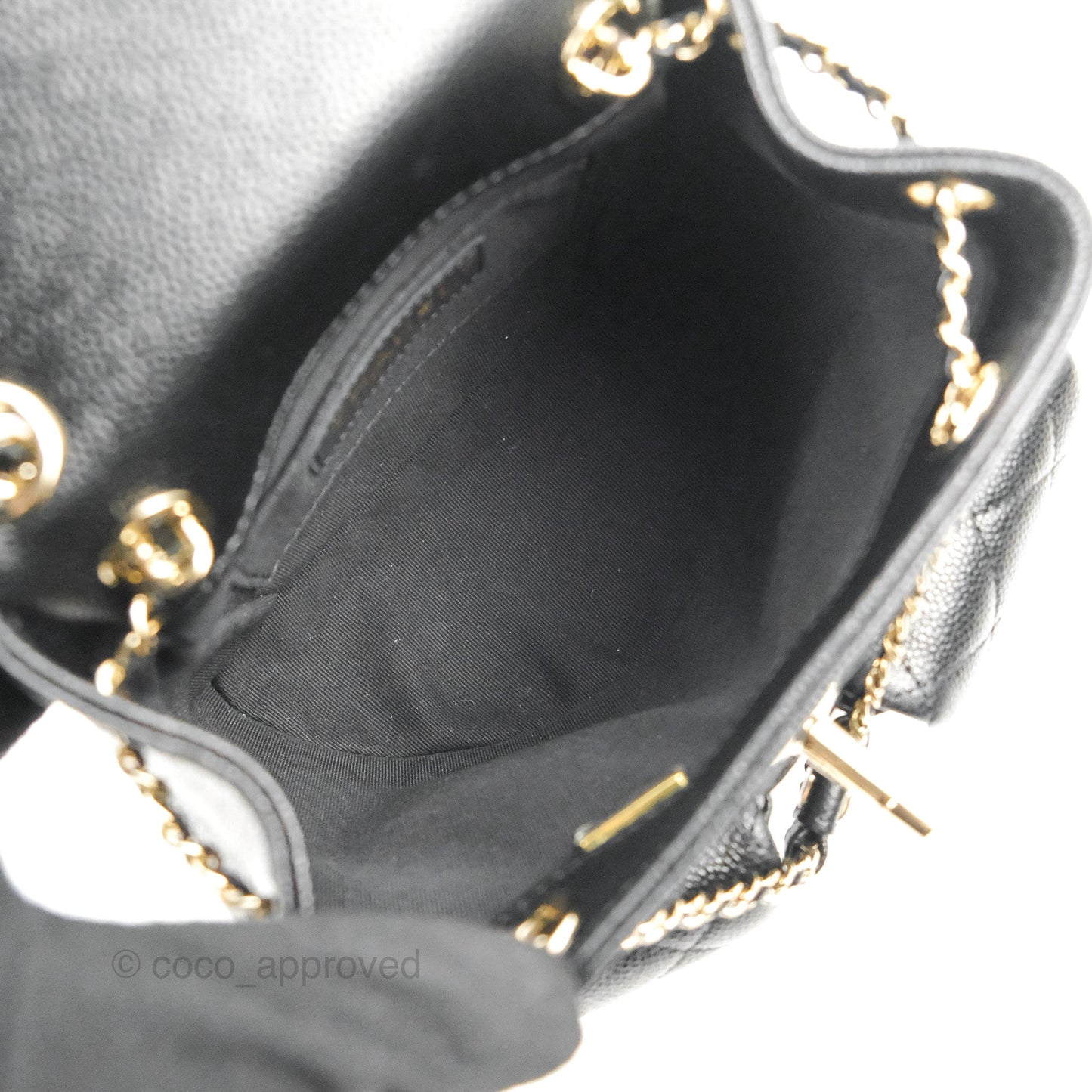 Chanel Duma Backpack Small Black Caviar Gold Hardware 23P
