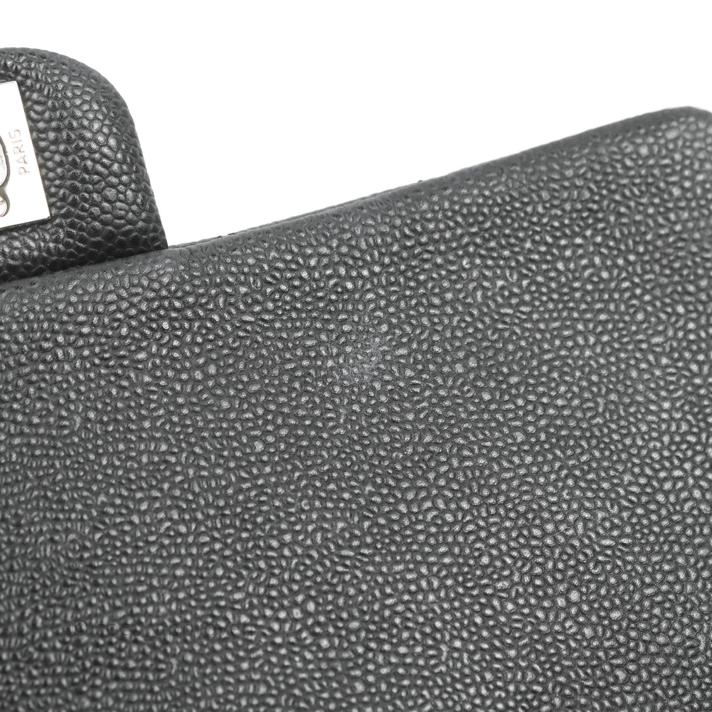 Chanel Quilted Clutch with Chain Black Caviar Silver Hardware