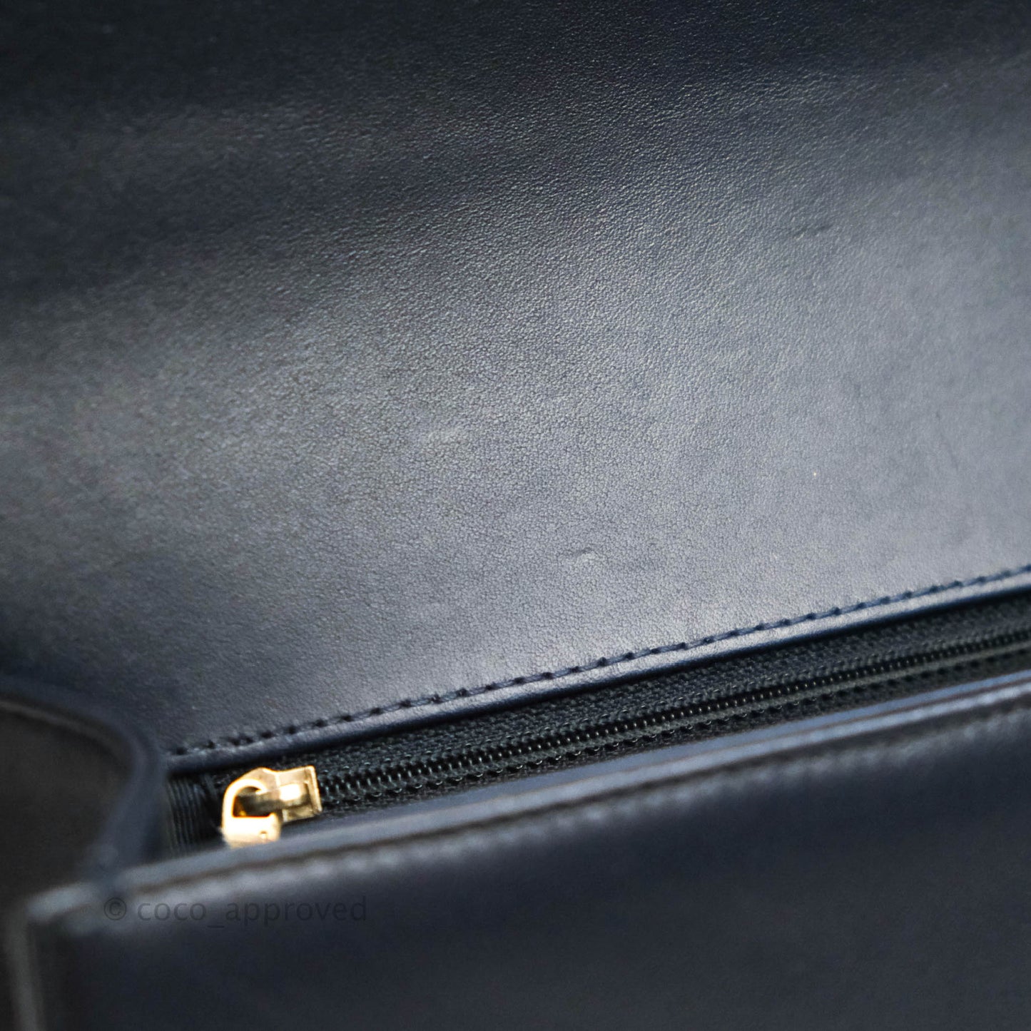 Chanel Quilted New Medium Boy Navy Lambskin Aged Gold Hardware